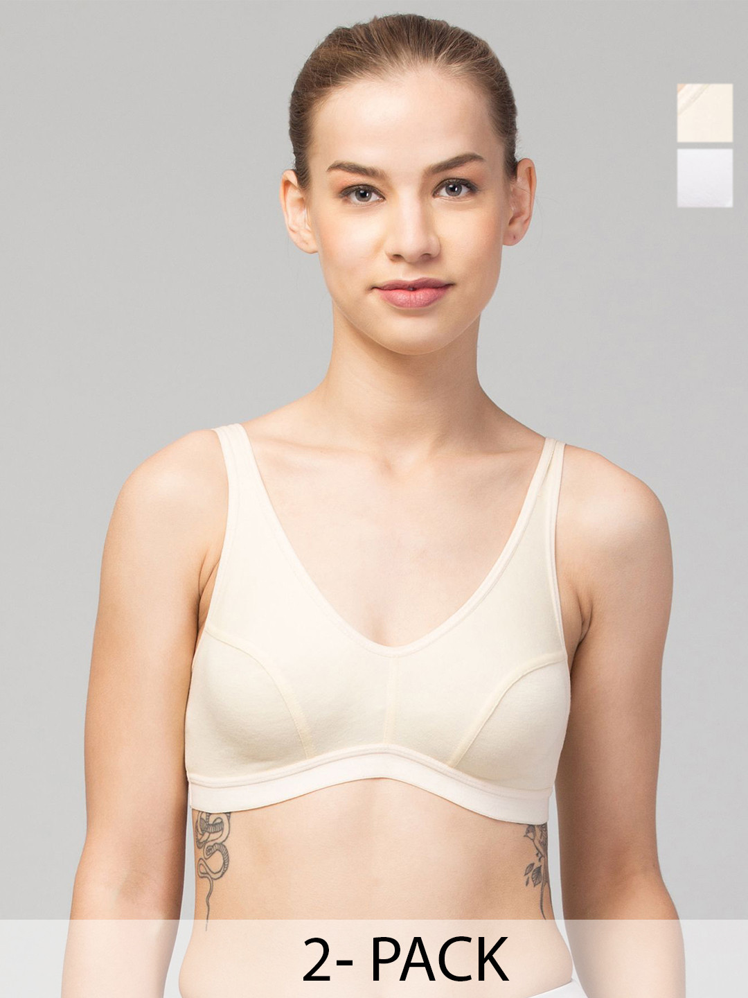 

HIRRUX Full Coverage Bra pack of 2, Beige