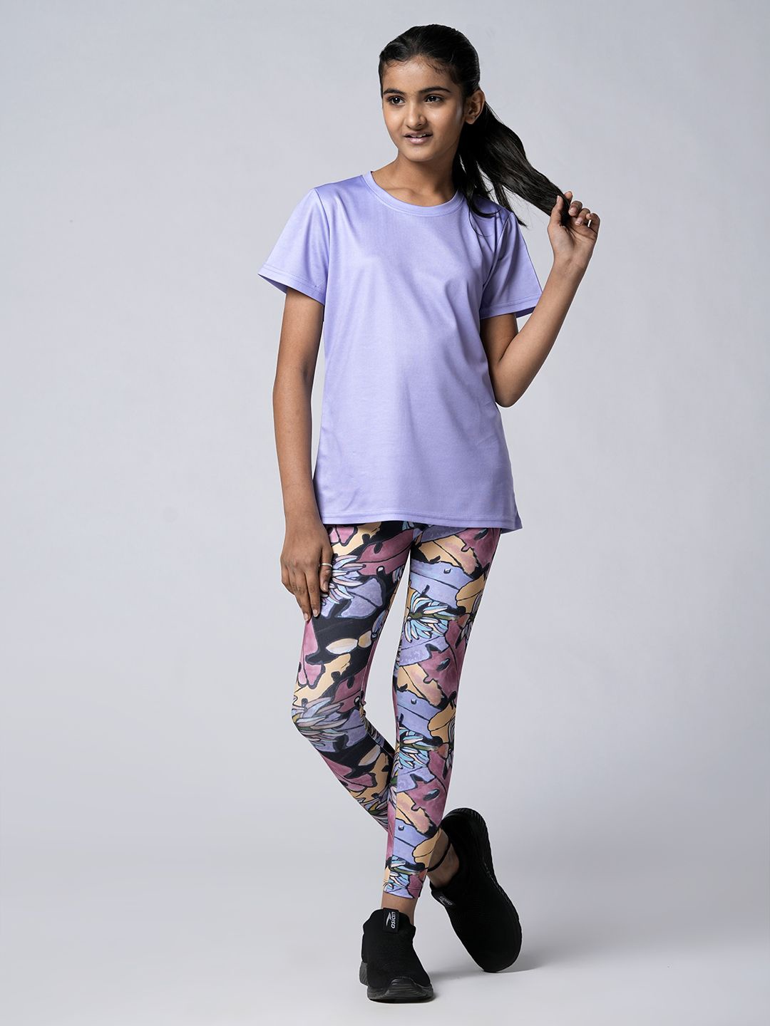 

UMILDO Girls T-shirt with Leggings, Lavender