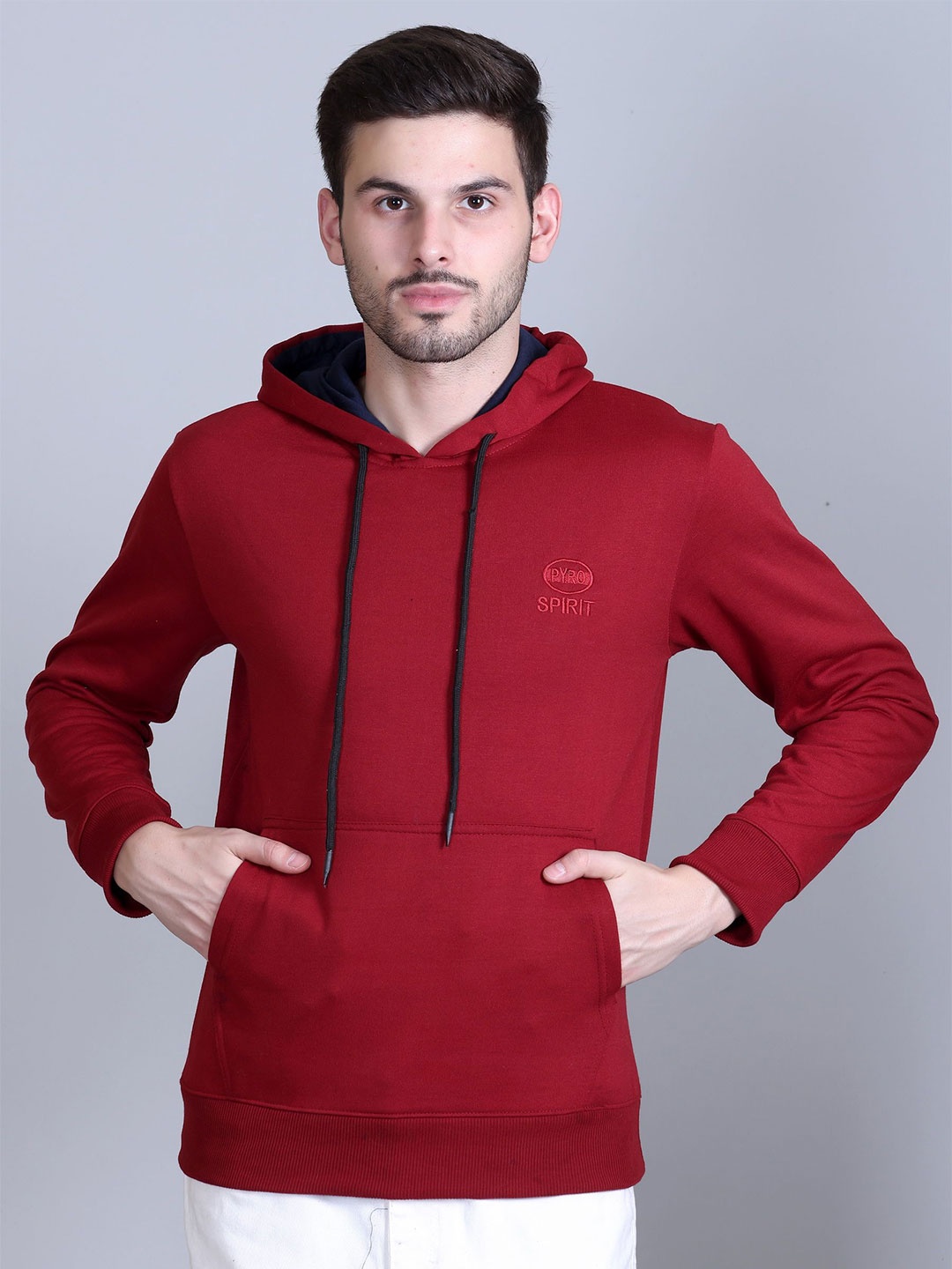 

PYRO SPIRIT Men Hooded Sweatshirt, Red