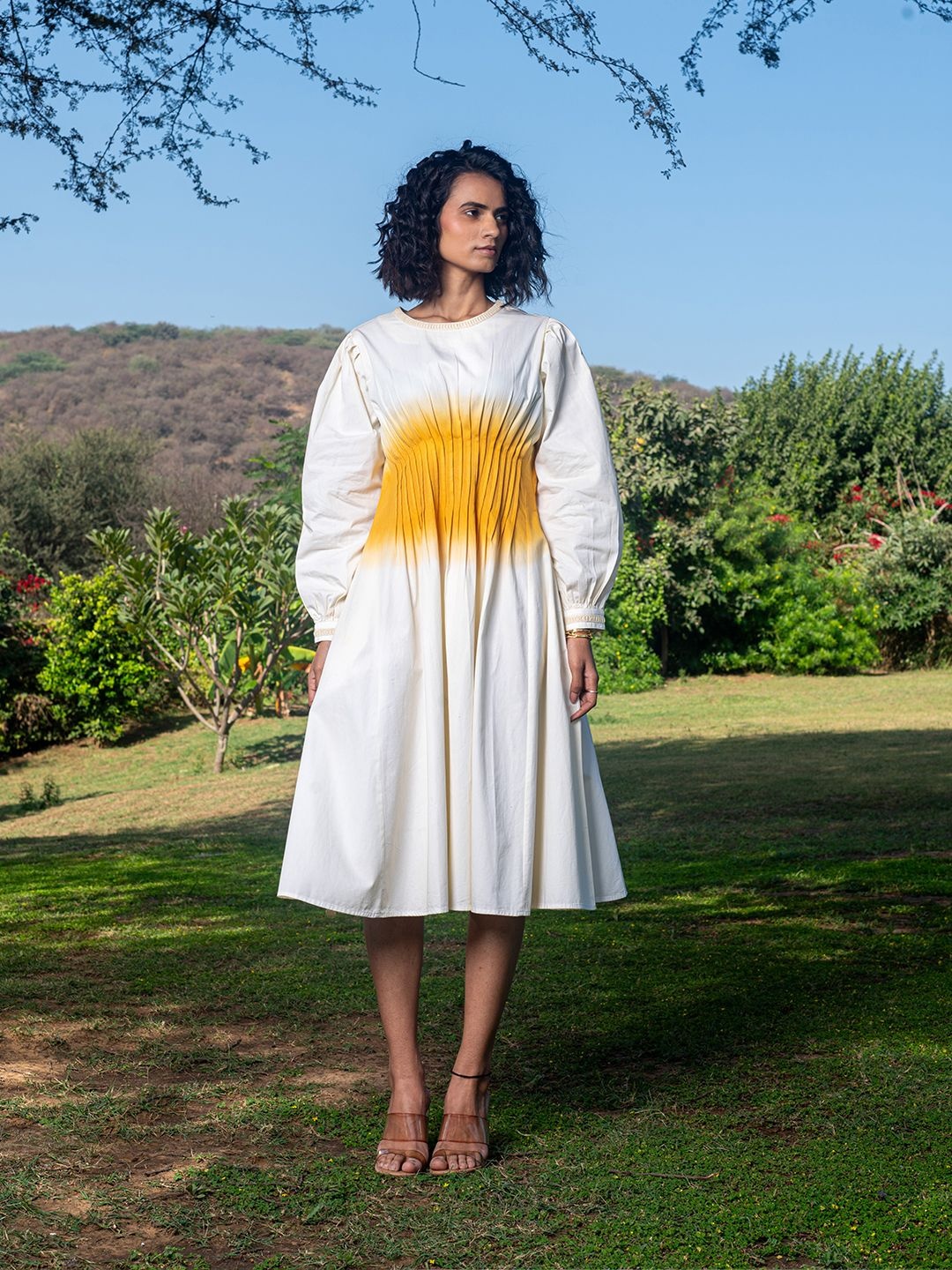 

Dorabi Dyed A-Line Dress, Yellow