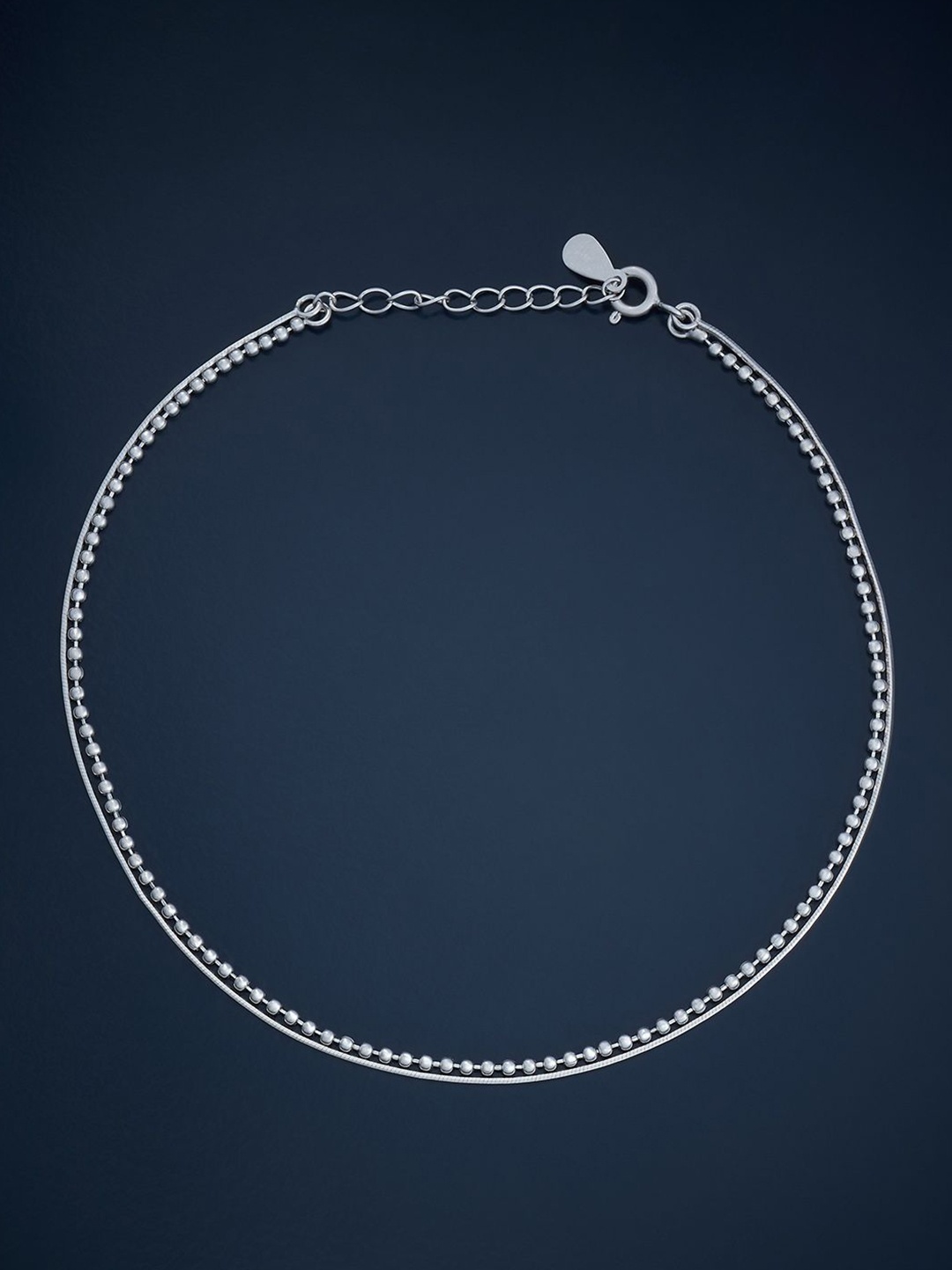 

Kushal's Fashion Jewellery Sterling Silver Layered Rhodium-Plated Anklet