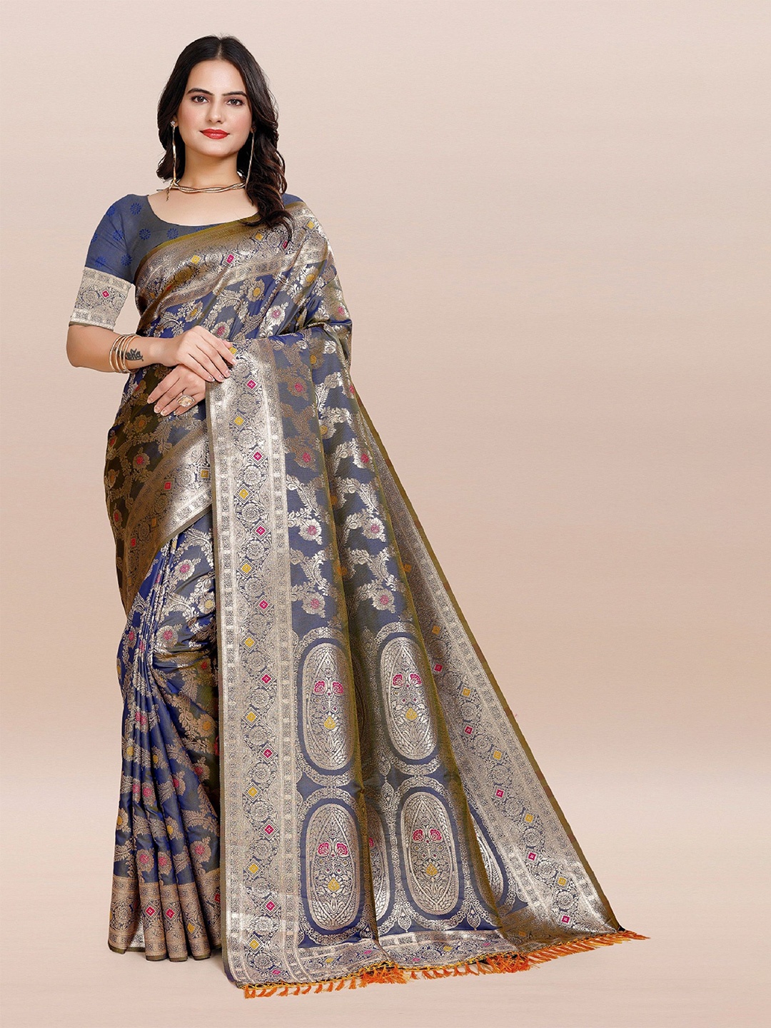 

TORONFRAS Woven Design Banarasi Saree, Grey