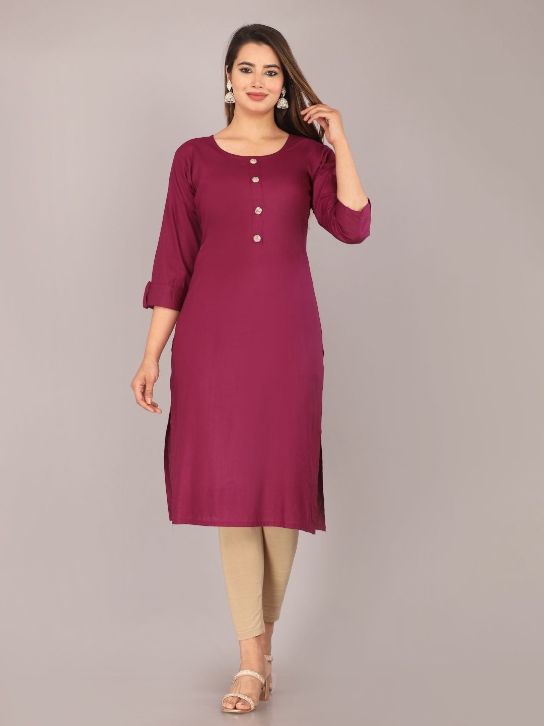 

Mahiras Straight Kurta, Maroon