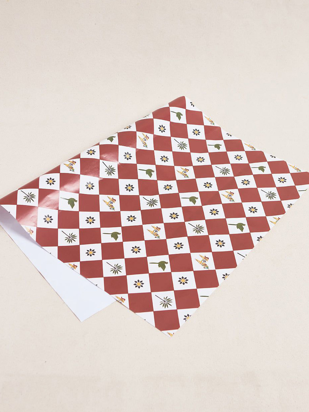 

Chumbak Self Design Tiruvila Wrapping Sheet Craft Accessories Stationery, Red
