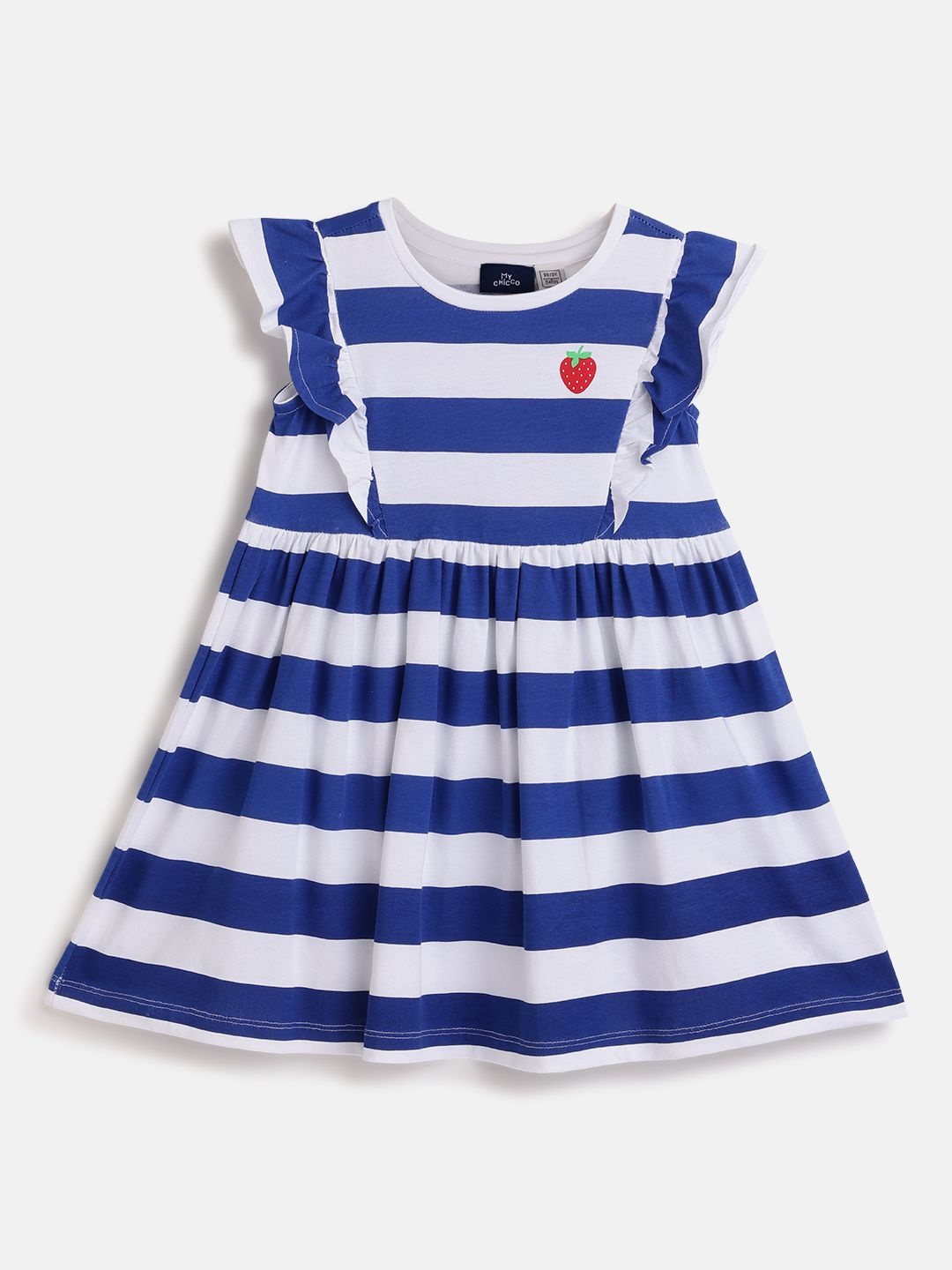 

Chicco Girls Striped A-Line Dress, White