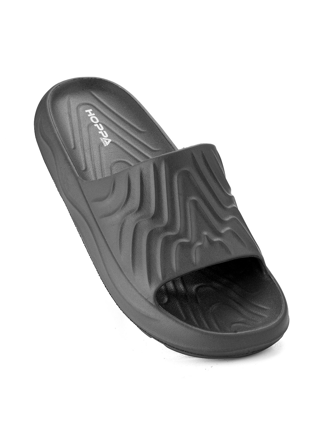 

Hoppa Men Self Design Sliders, Grey