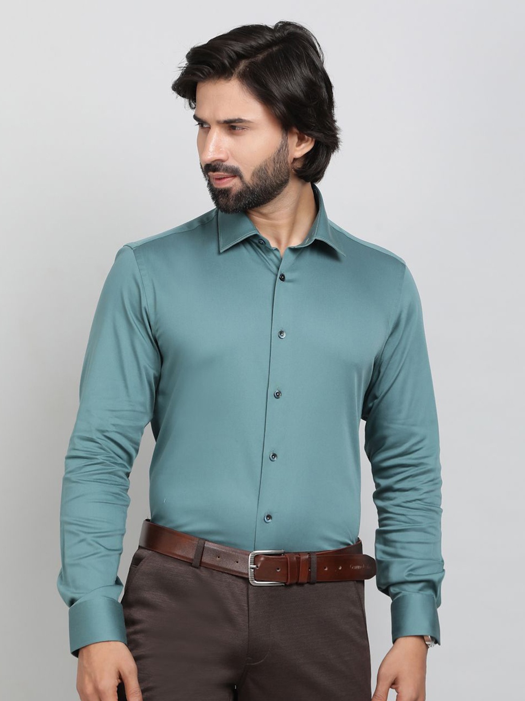 

WYRE Men Slim Fit Opaque Party Shirt, Green