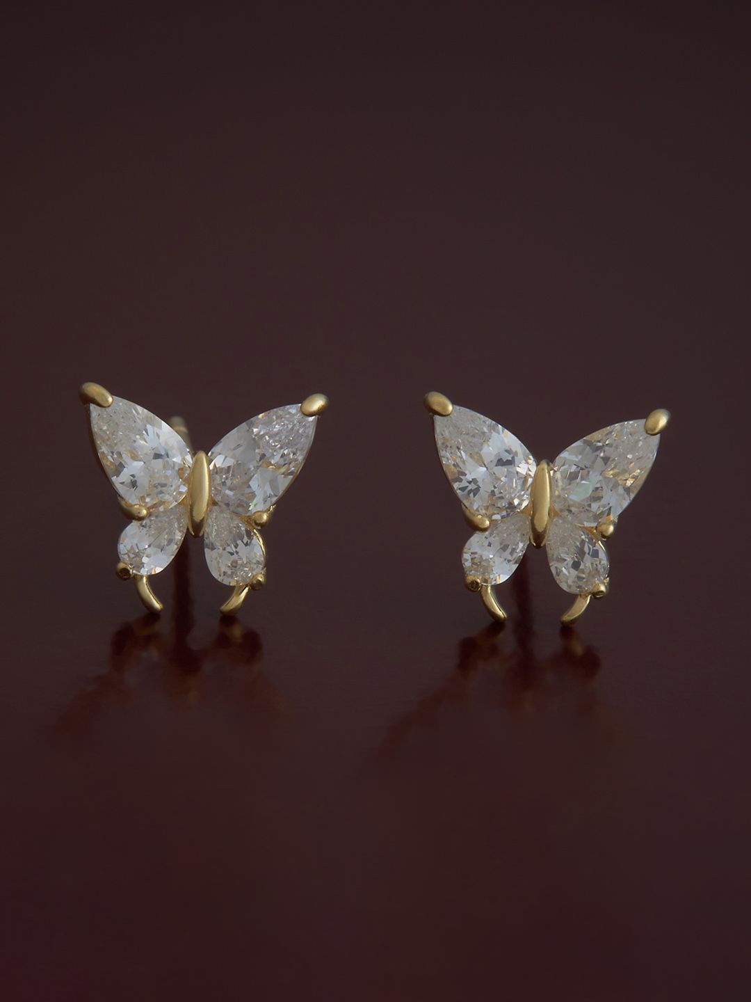 

Kushal's Fashion Jewellery 92.5 Sterling Silver Gold Plated Zircon Quirky Temple Studs