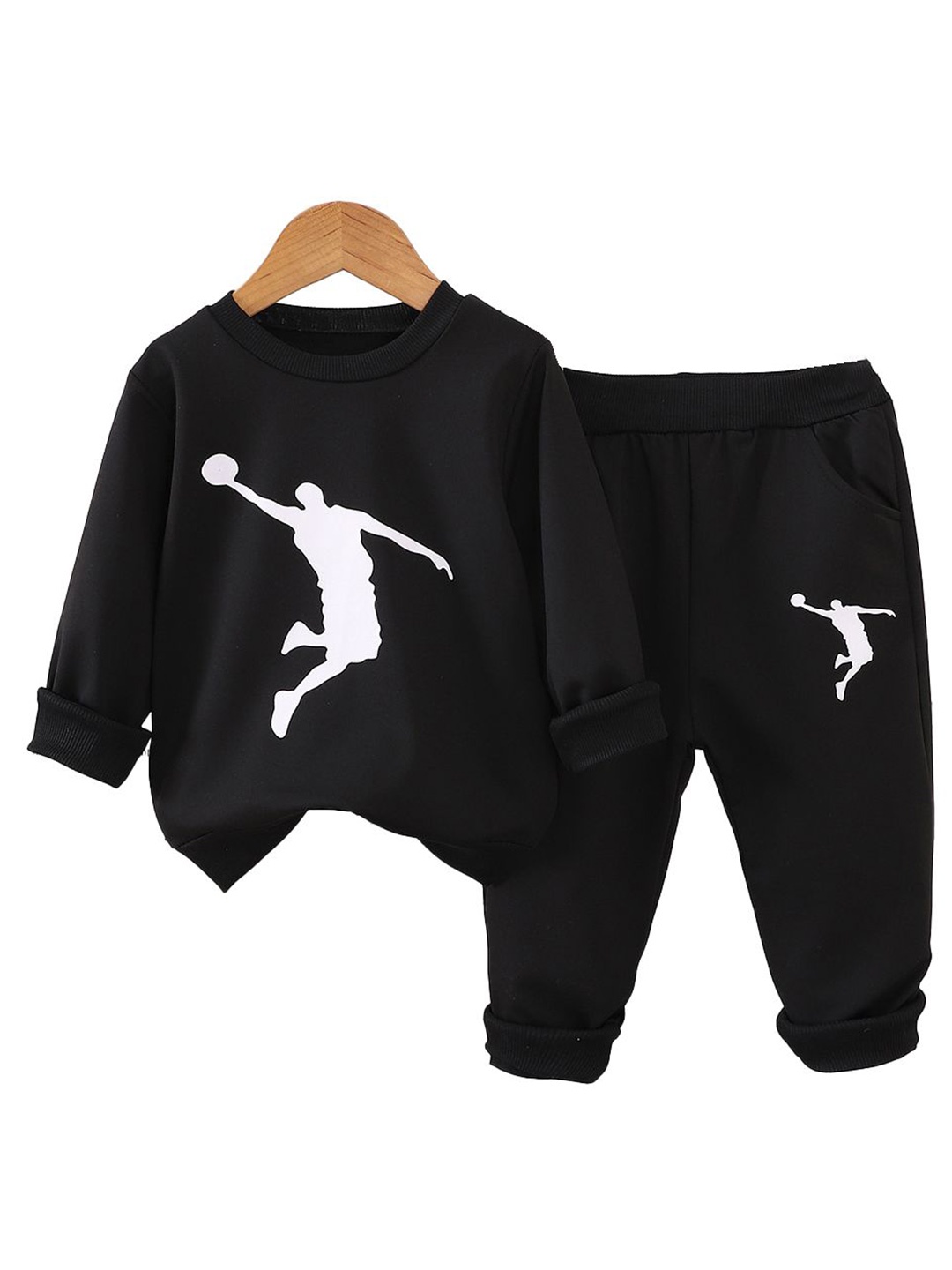 

StyleCast x Revolte Boys Printed Round Neck Sweatshirt With Jogger, Black