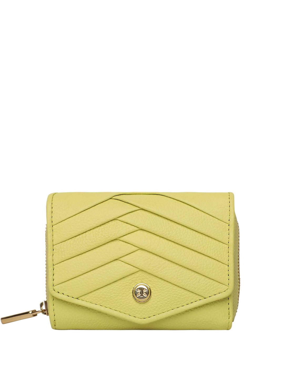 

RI2K LONDON Women Leather Zip Around Wallet, Lime green