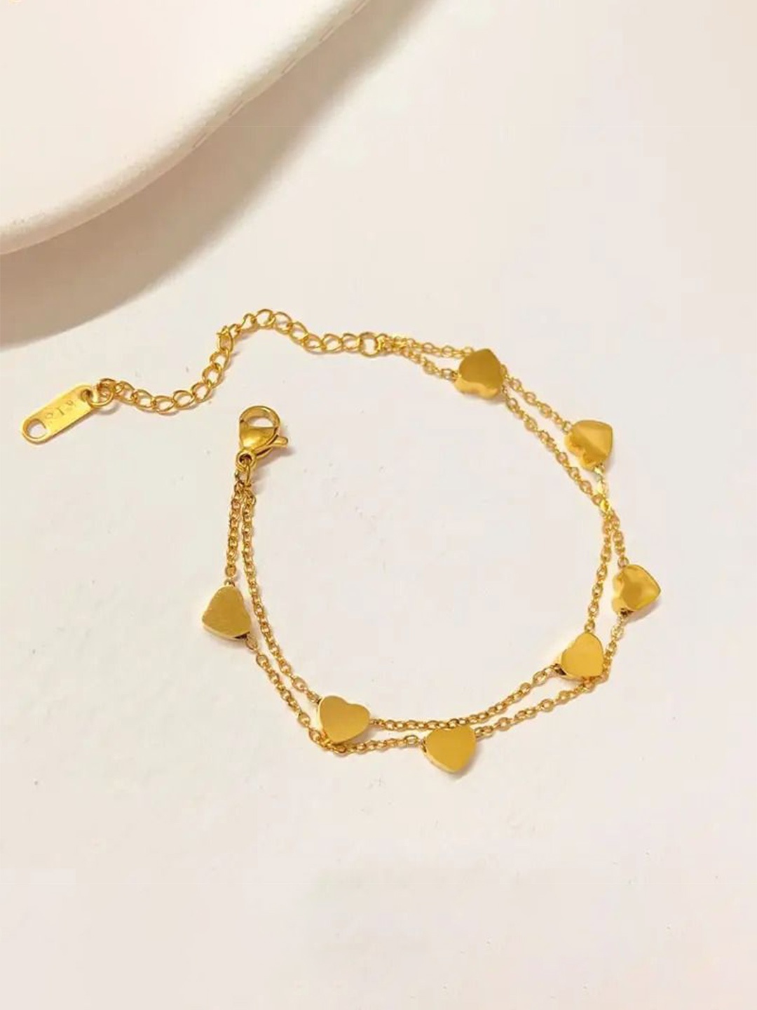 

MEENAZ Gold-Plated Stainless Steel Anti-Tarnish Link Bracelet