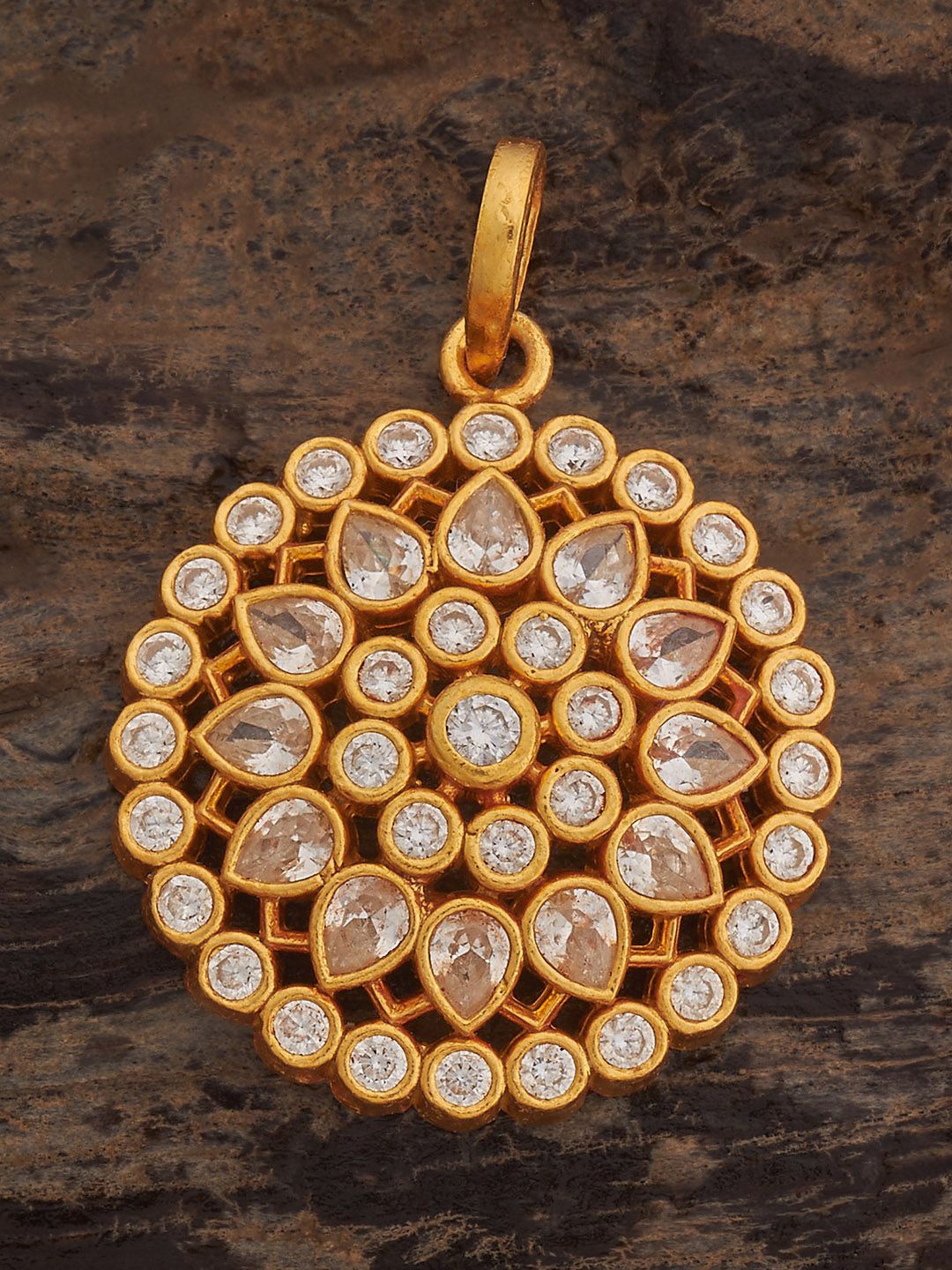 

Kushal's Fashion Jewellery Gold-Plated Circular Pendants