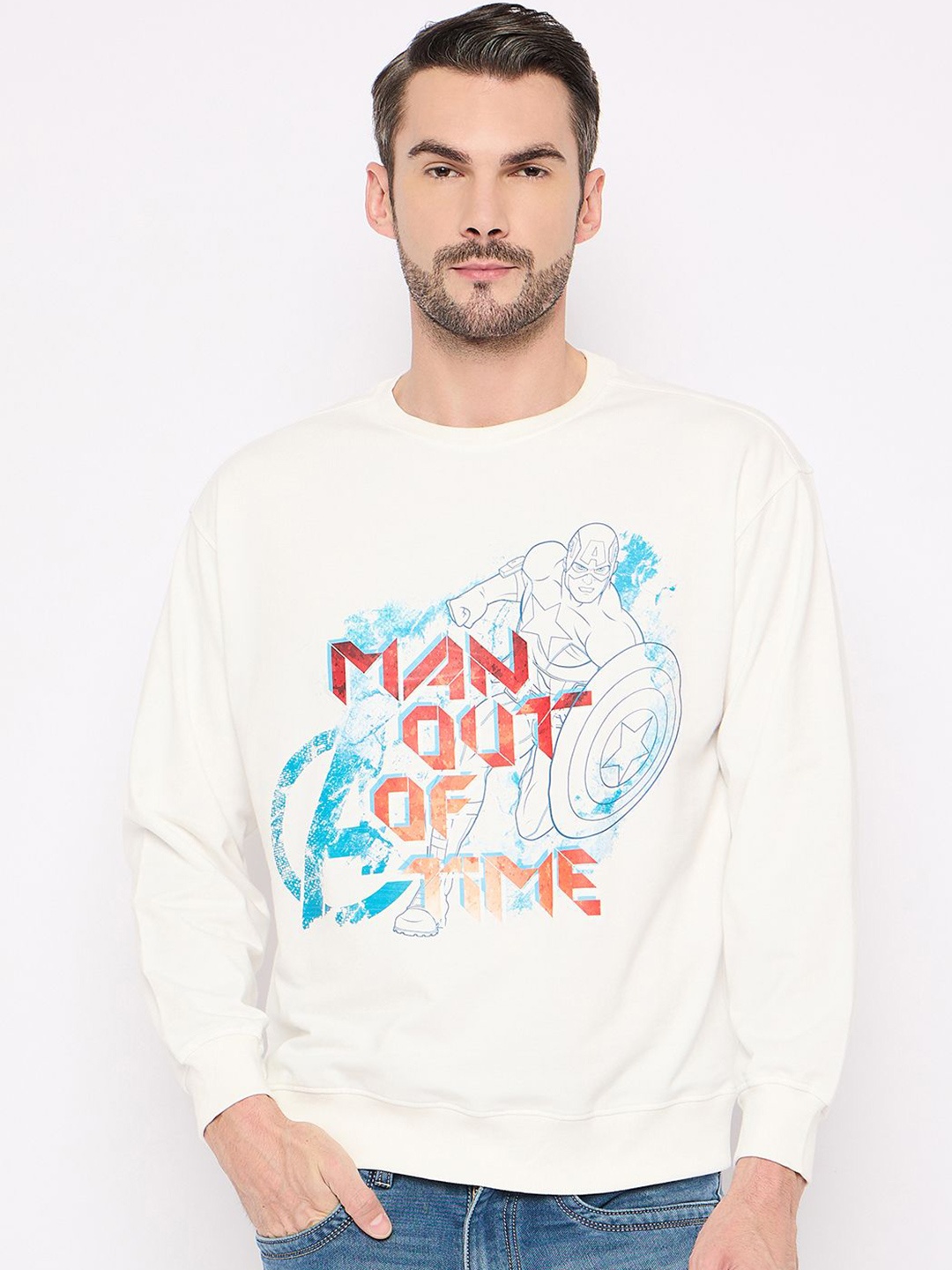 

Wear Your Mind Men Printed Sweatshirt, White