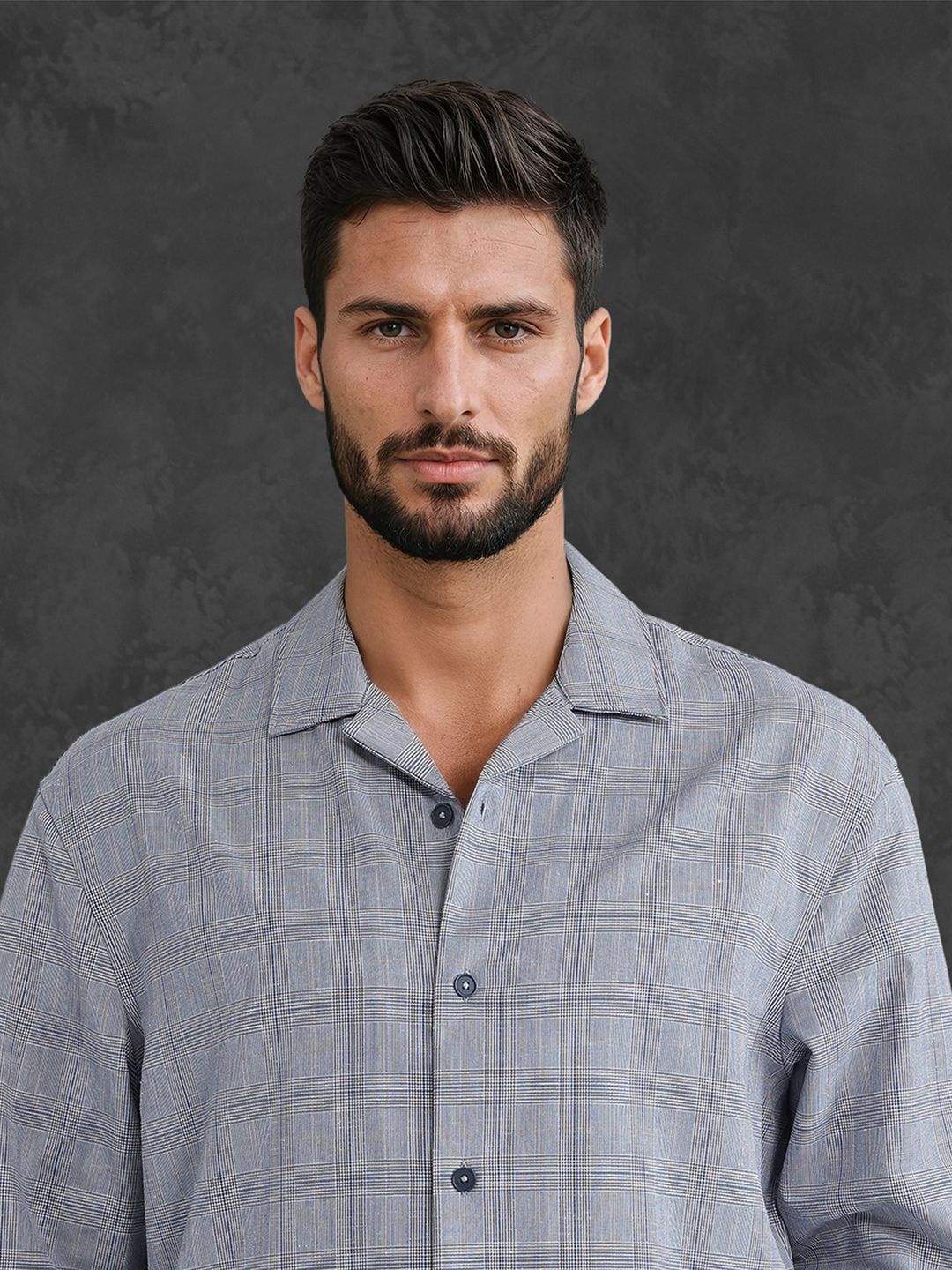 

RARE RABBIT Men Comfort Opaque Checked Casual Shirt, Blue