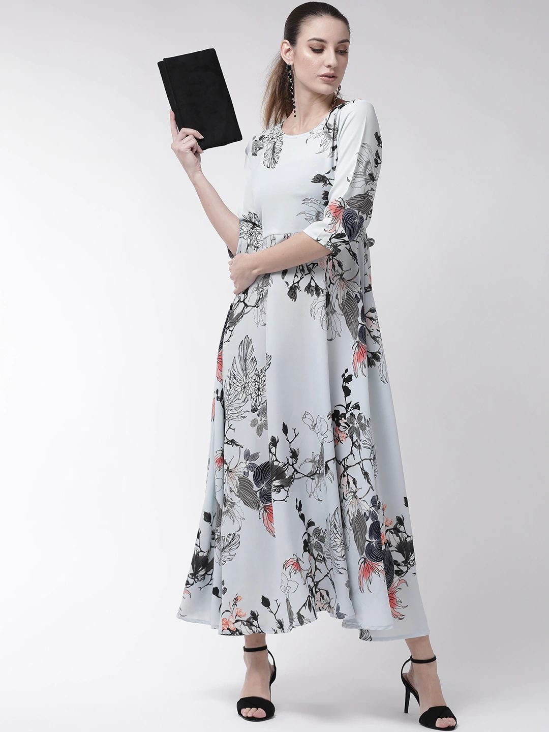 

Moda Rapido Floral Print Crepe Maxi Dress, Blue