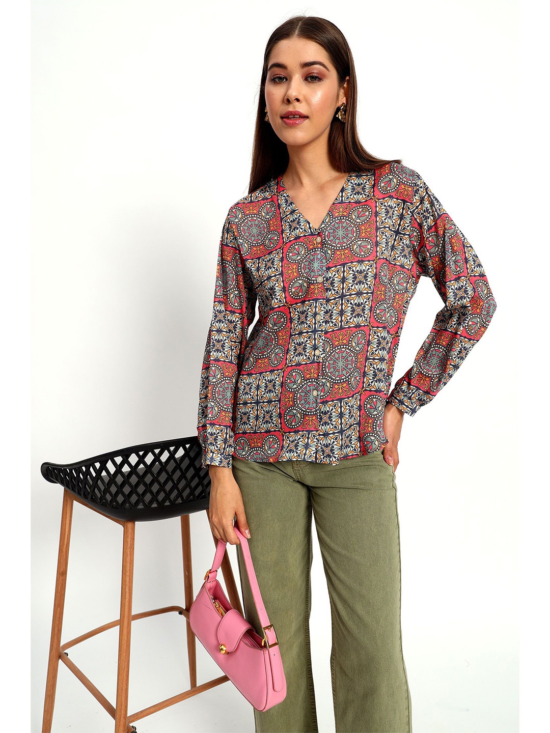 

Peikh Women Classic Opaque Printed Casual Shirt, Multi