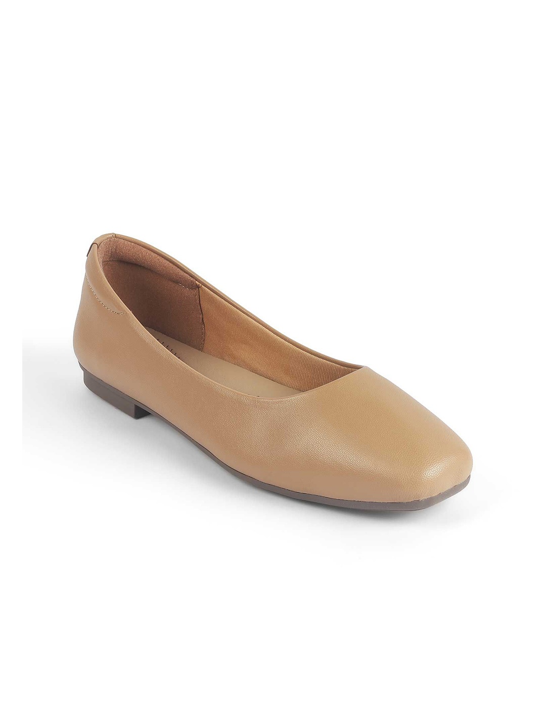 

Tresmode Women Square Toe Slip On Ballerinas Flats, Beige