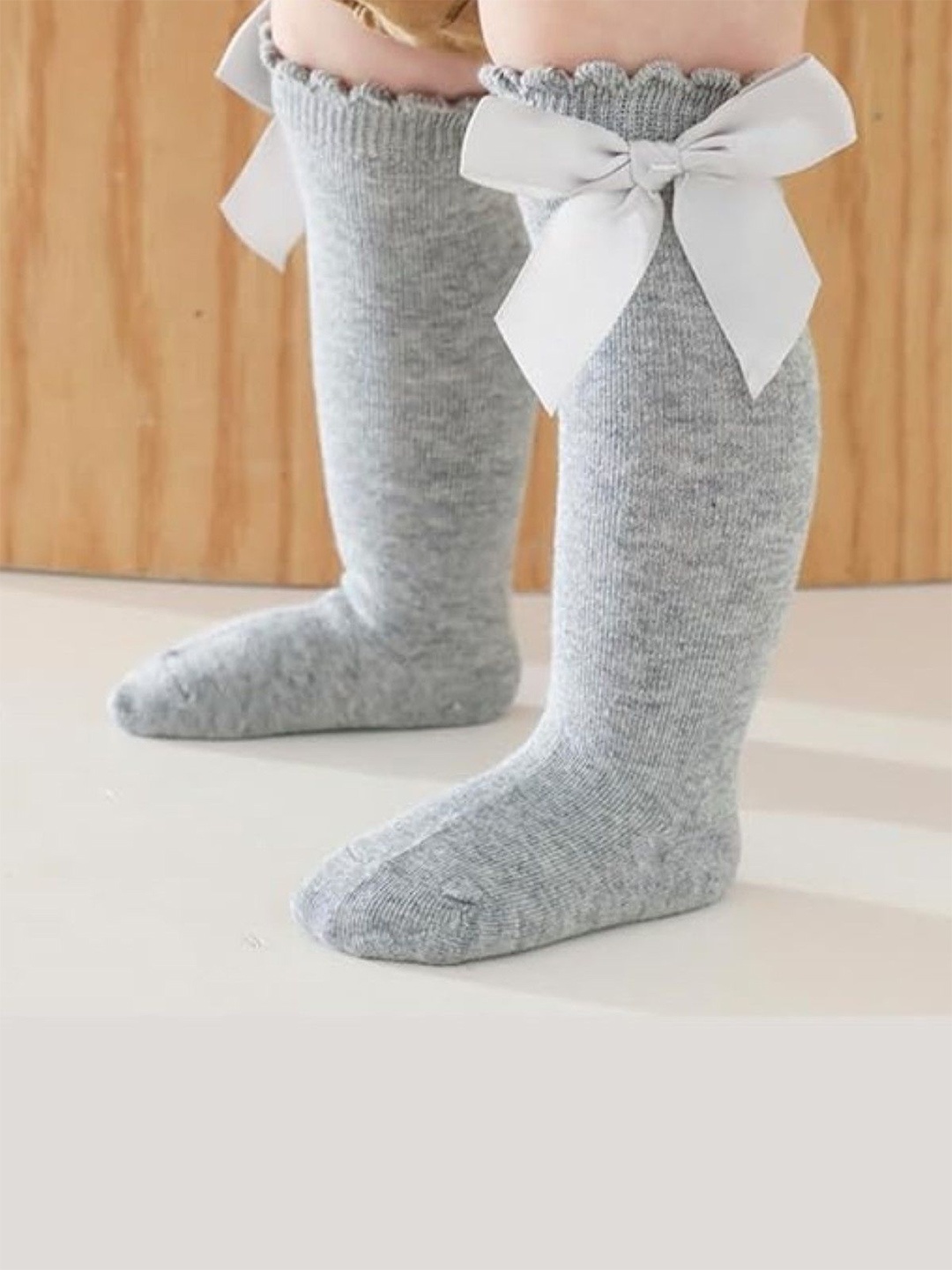 

EL REGALO Girls Knee-Length Socks, Grey