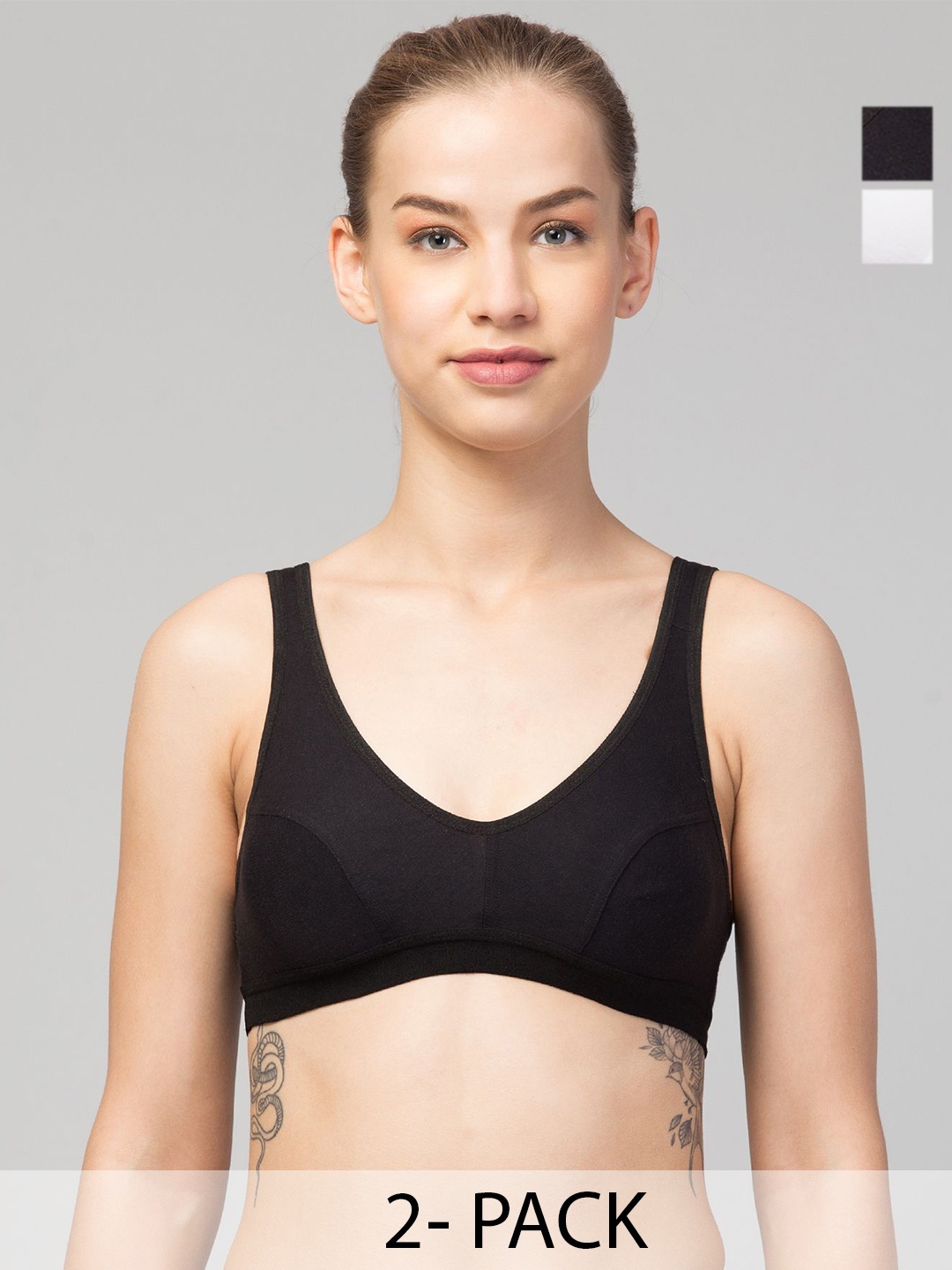 

HIRRUX Full Coverage Non Padded Bra, Black