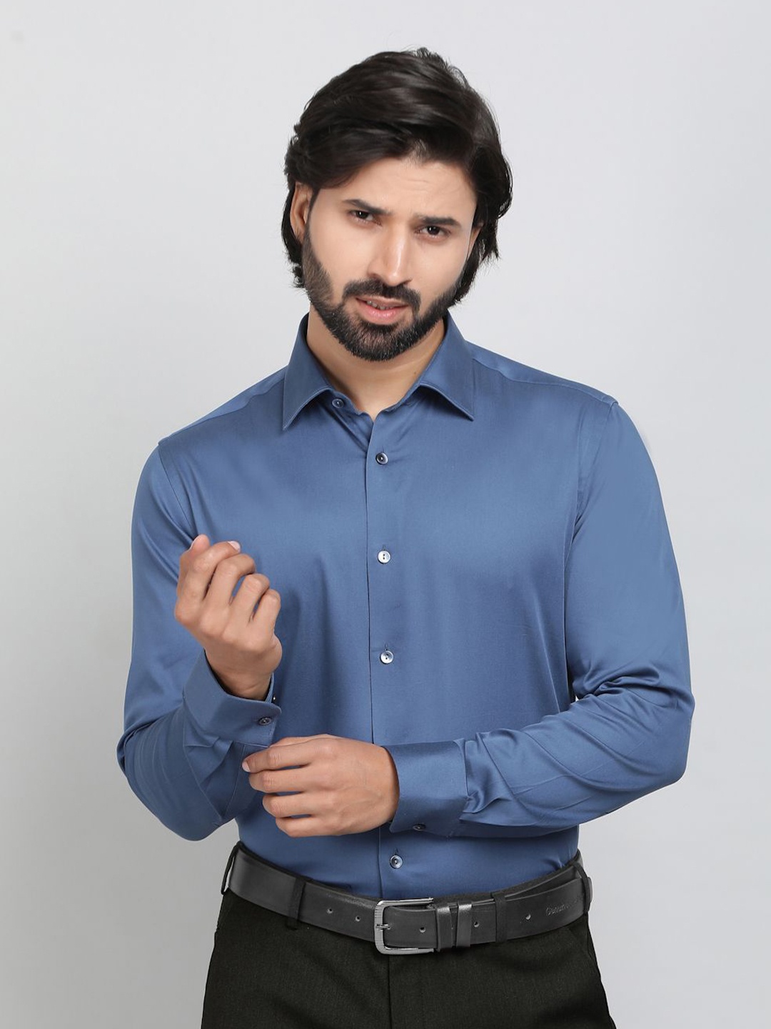 

WYRE Men Slim Fit Opaque Party Shirt, Blue