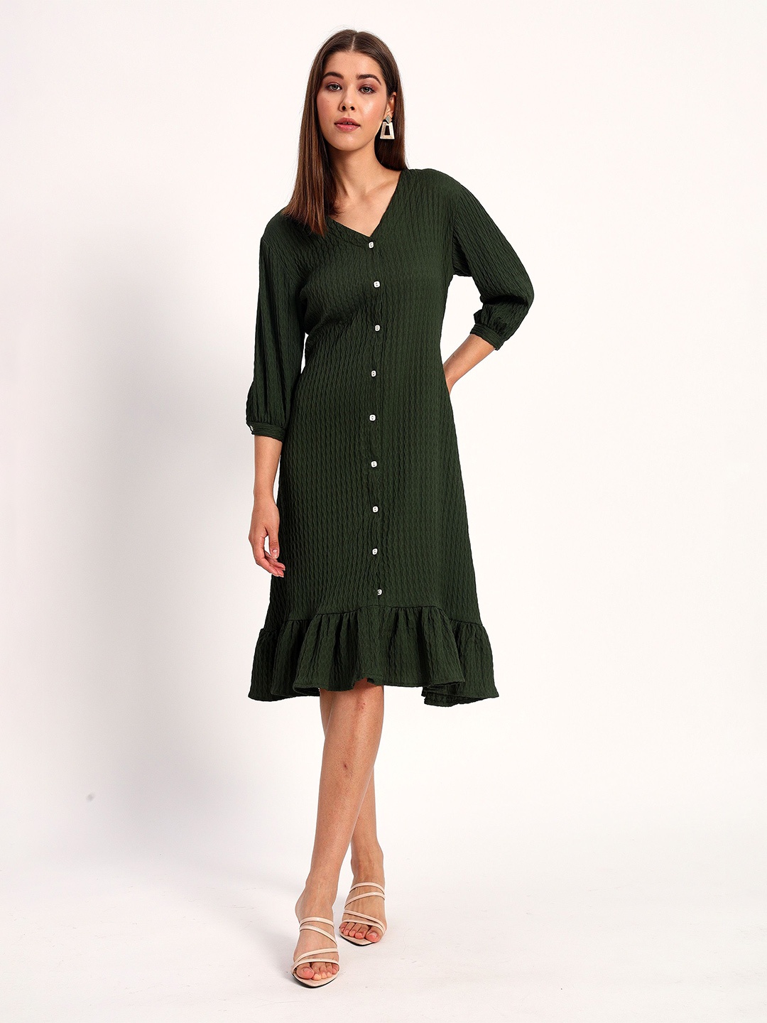 

Peikh Fit & Flare Dress, Olive