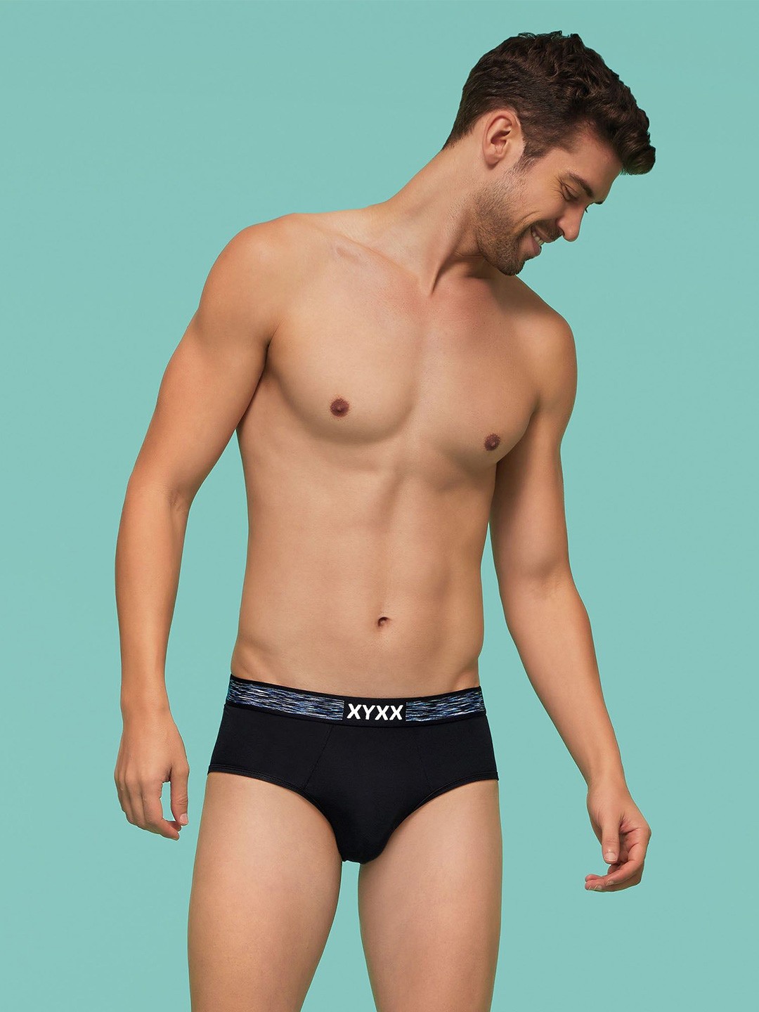 

XYXX Men Mid-Rise Hues Basic Briefs XYBRF80, Black