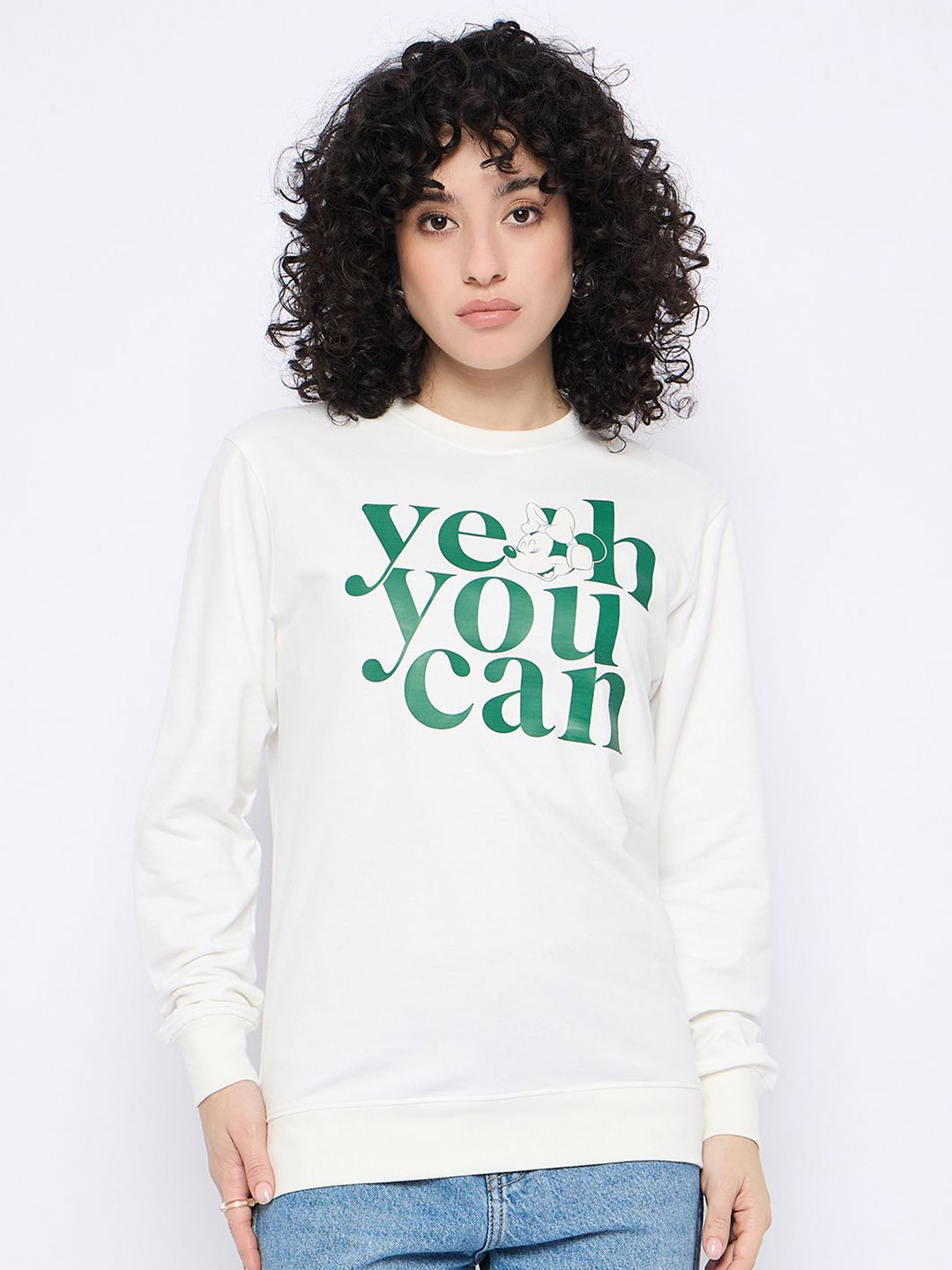 

Wear Your Mind Women Printed Sweatshirt, White