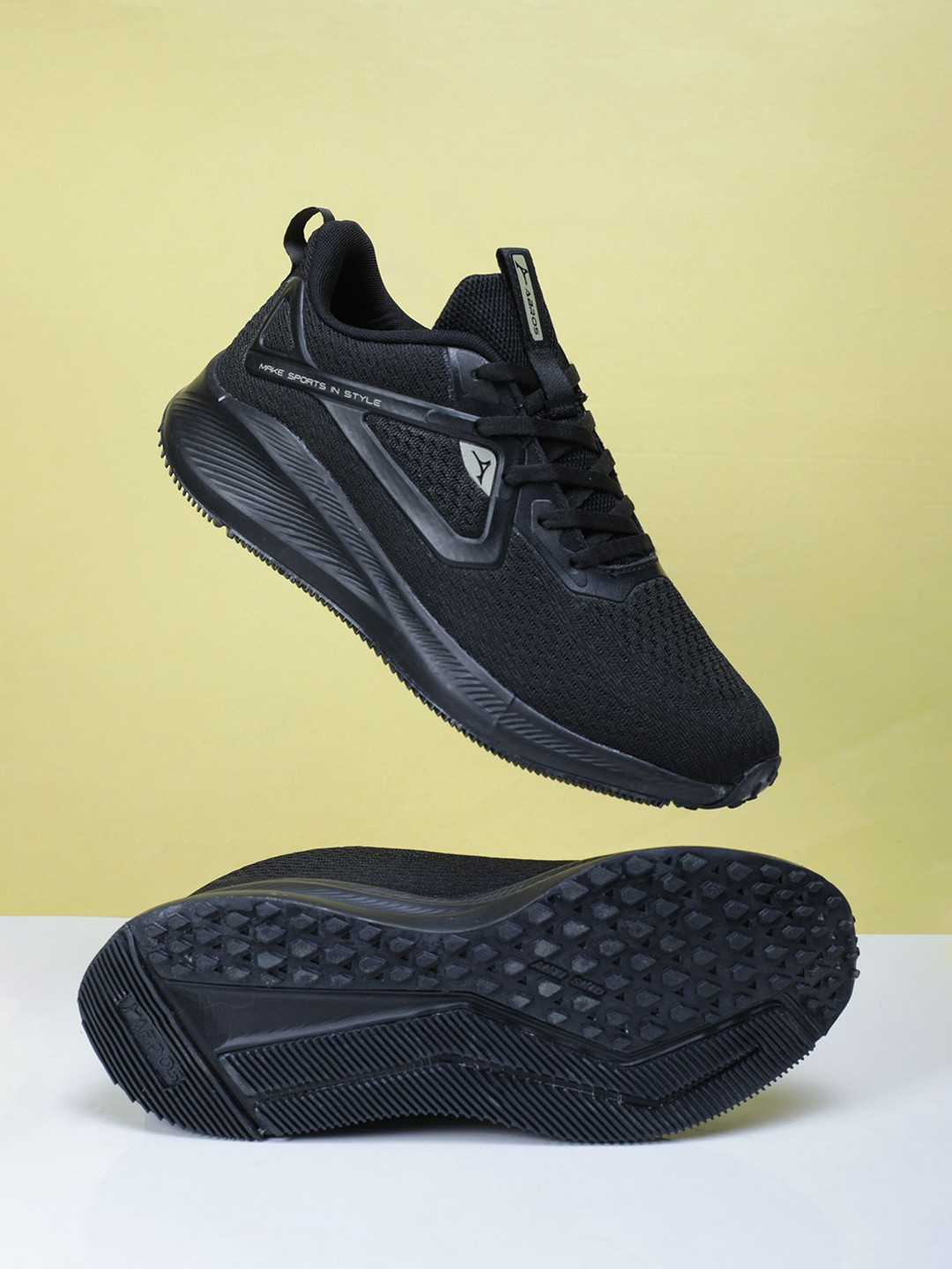 

ABROS Men Groot Mesh Running Shoes, Black