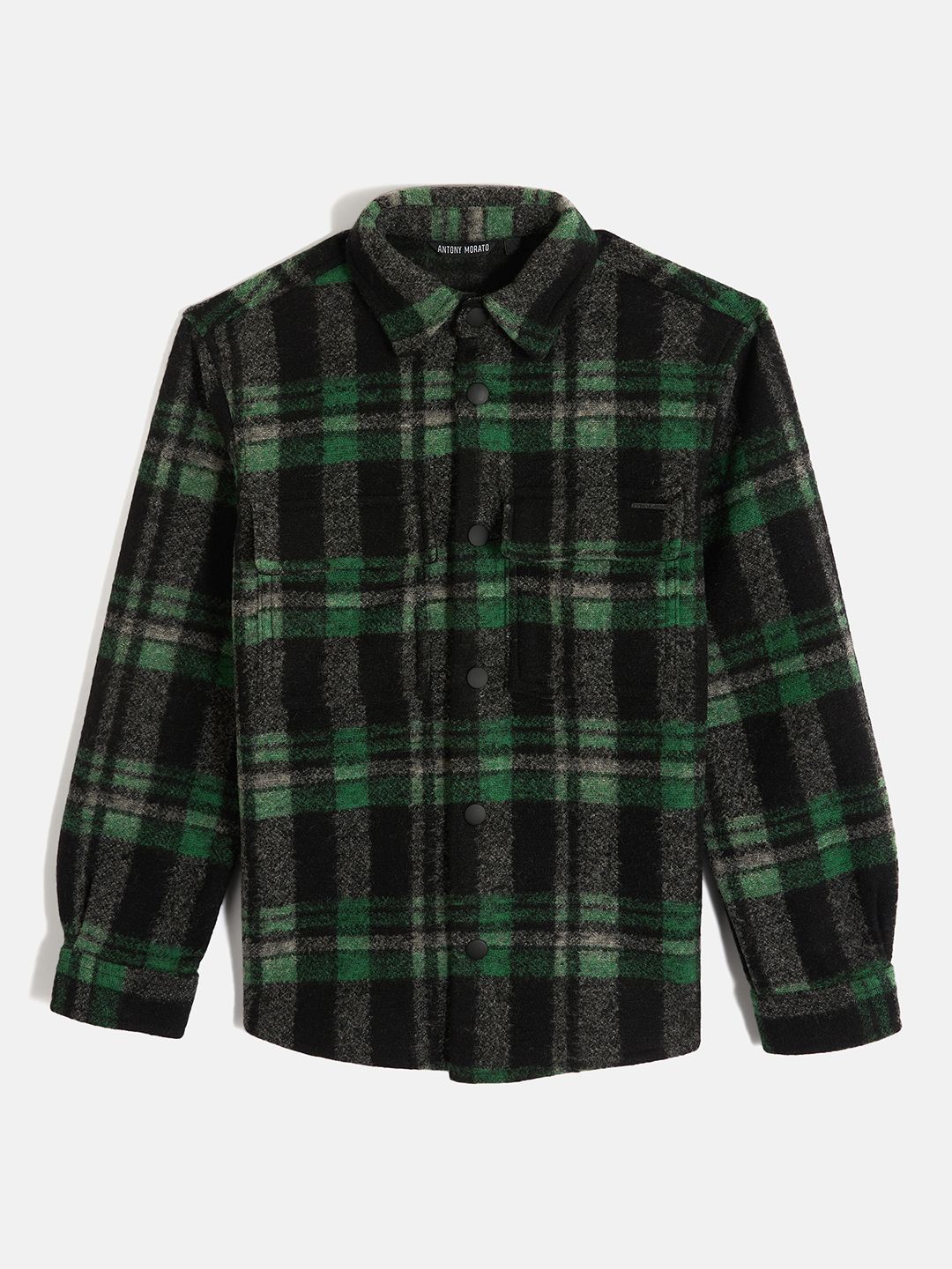 

Antony Morato Boys Tartan Checks Opaque Checked Casual Shirt, Green