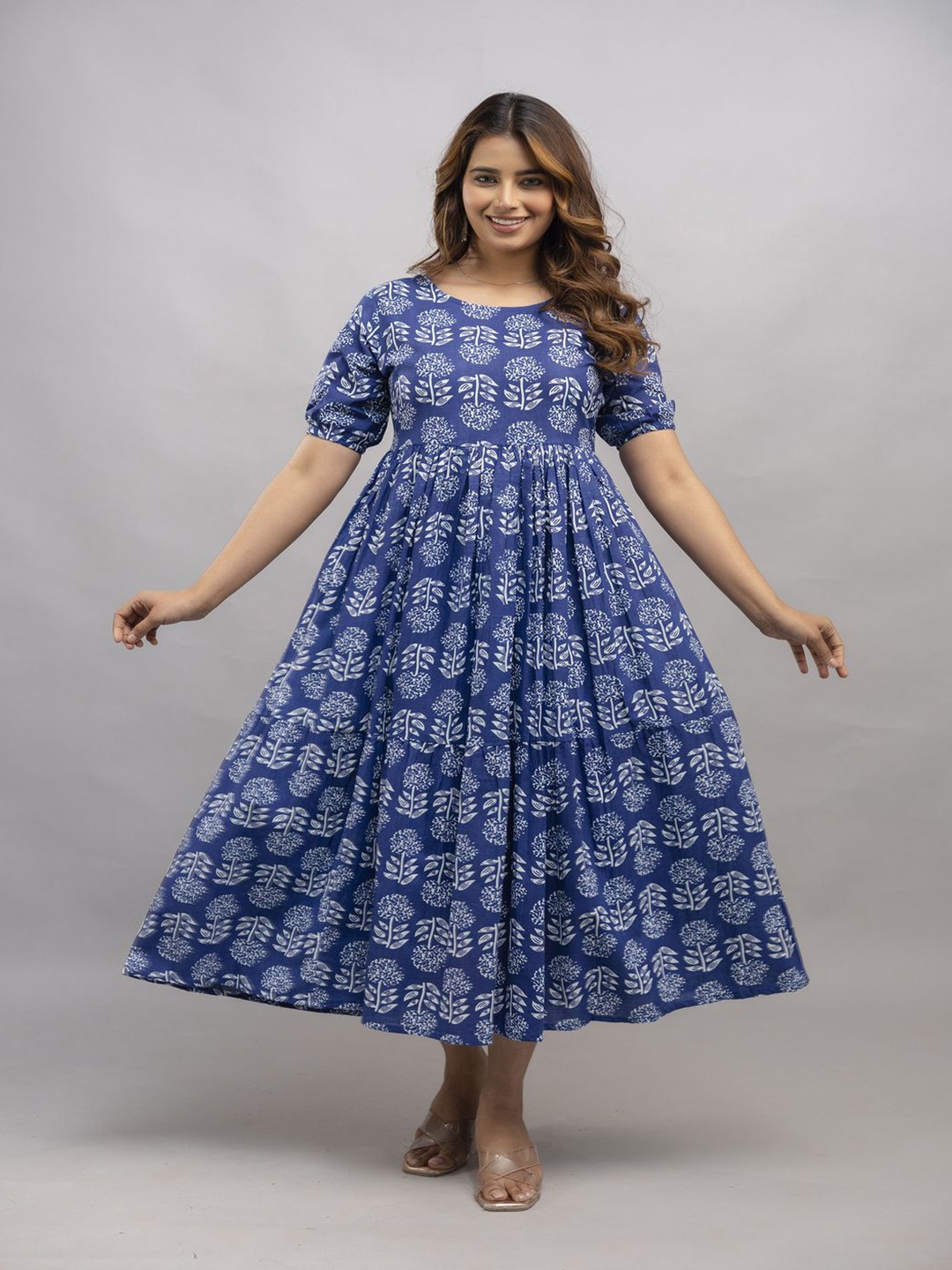 

Malia Floral Print Fit & Flare Maxi Dress, Blue