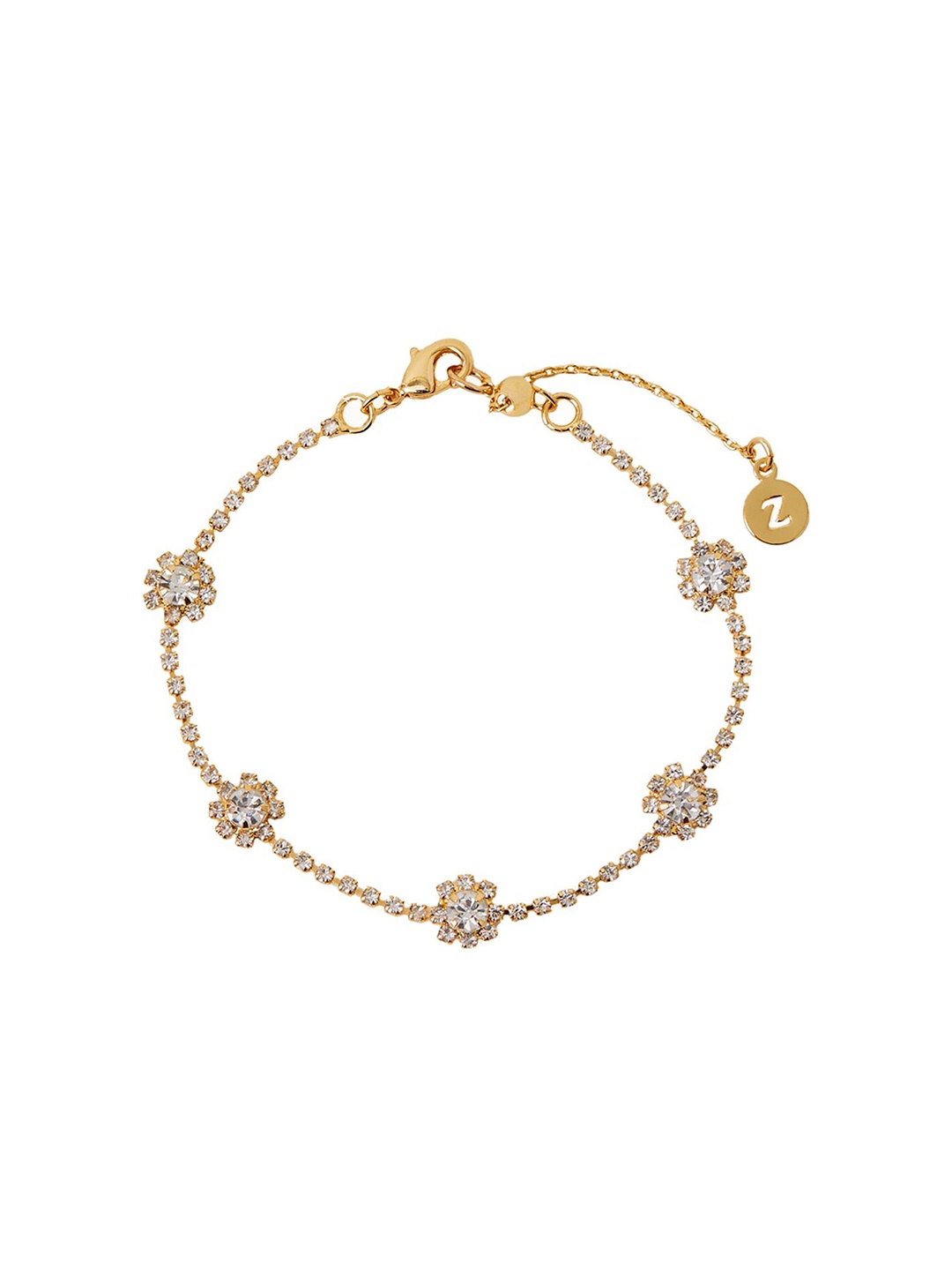 

Accessorize 14KT Gold-Plated Cubic Zirconia Stone Studded Wraparound Daisy Chian Bracelet