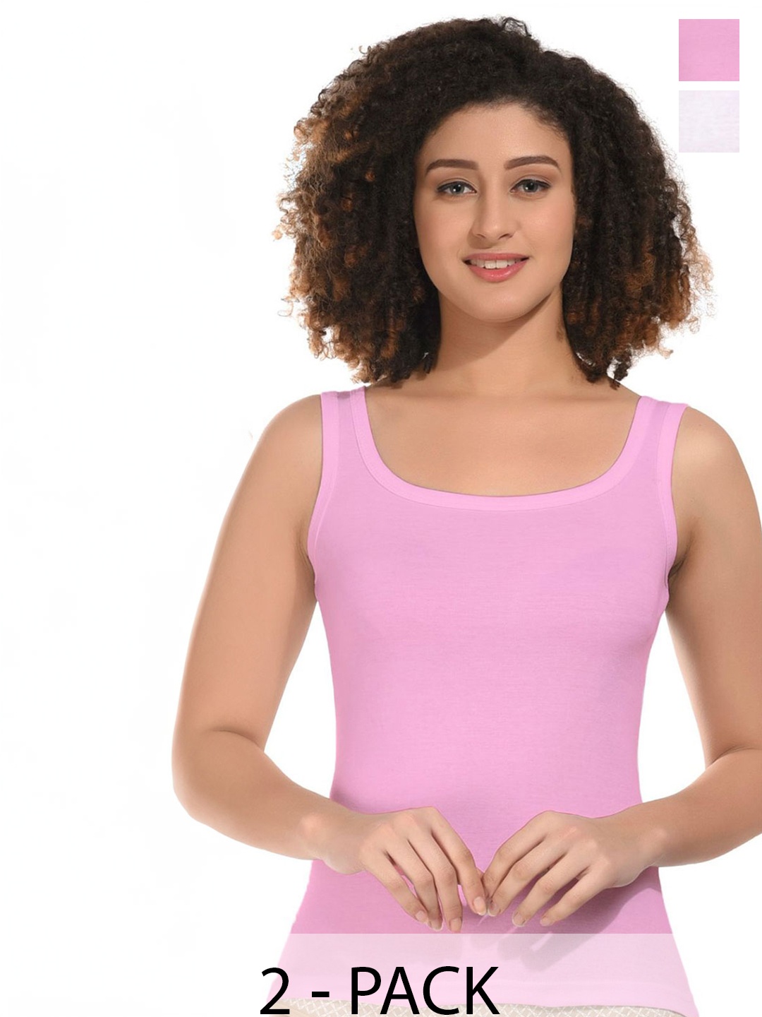 

BODYMIST Cotton Tank Top, Pink