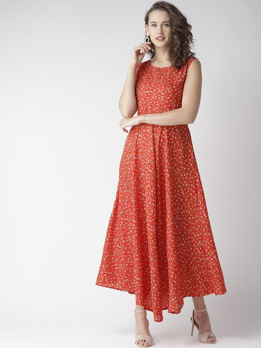 

Moda Rapido Floral Print Crepe Maxi Dress, Red