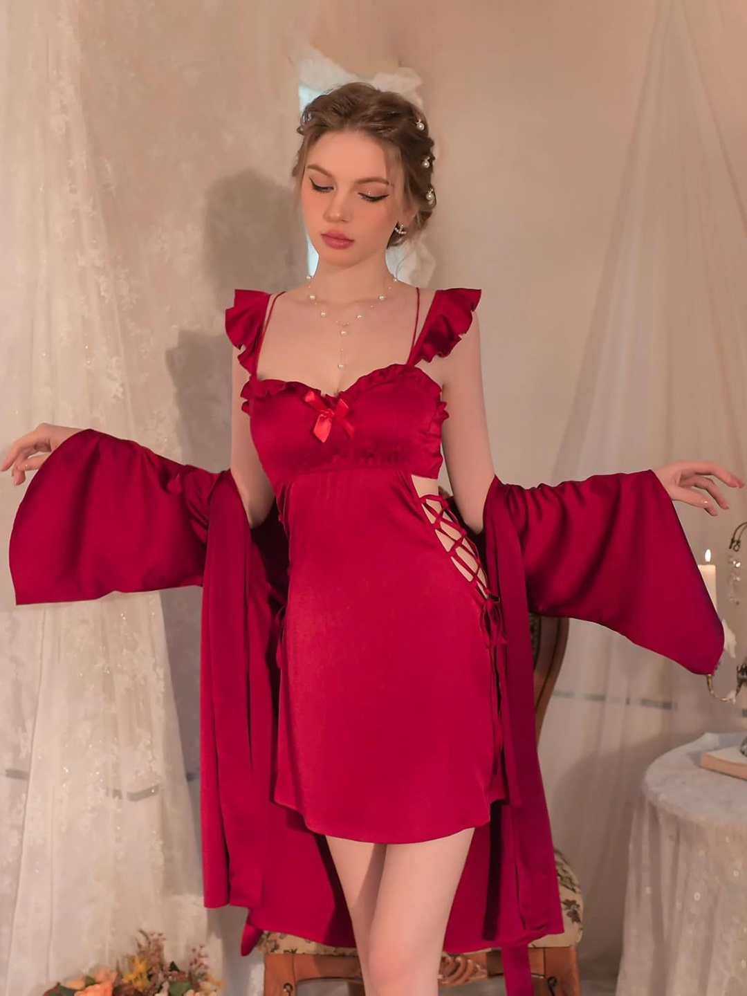 

Xivir Maxi Nightdress, Maroon
