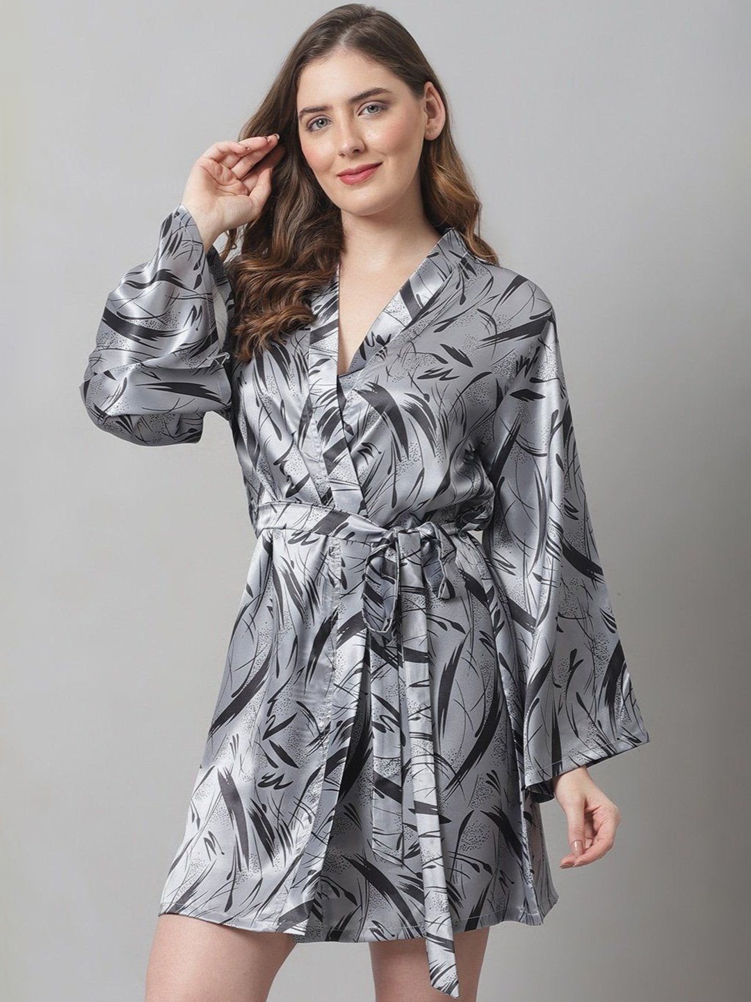 

Softwrap Printed Nightdress, Grey