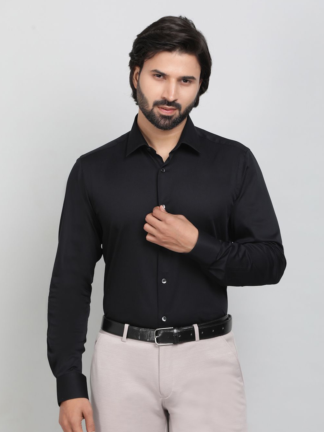 

WYRE Men Slim Fit Opaque Party Shirt, Black