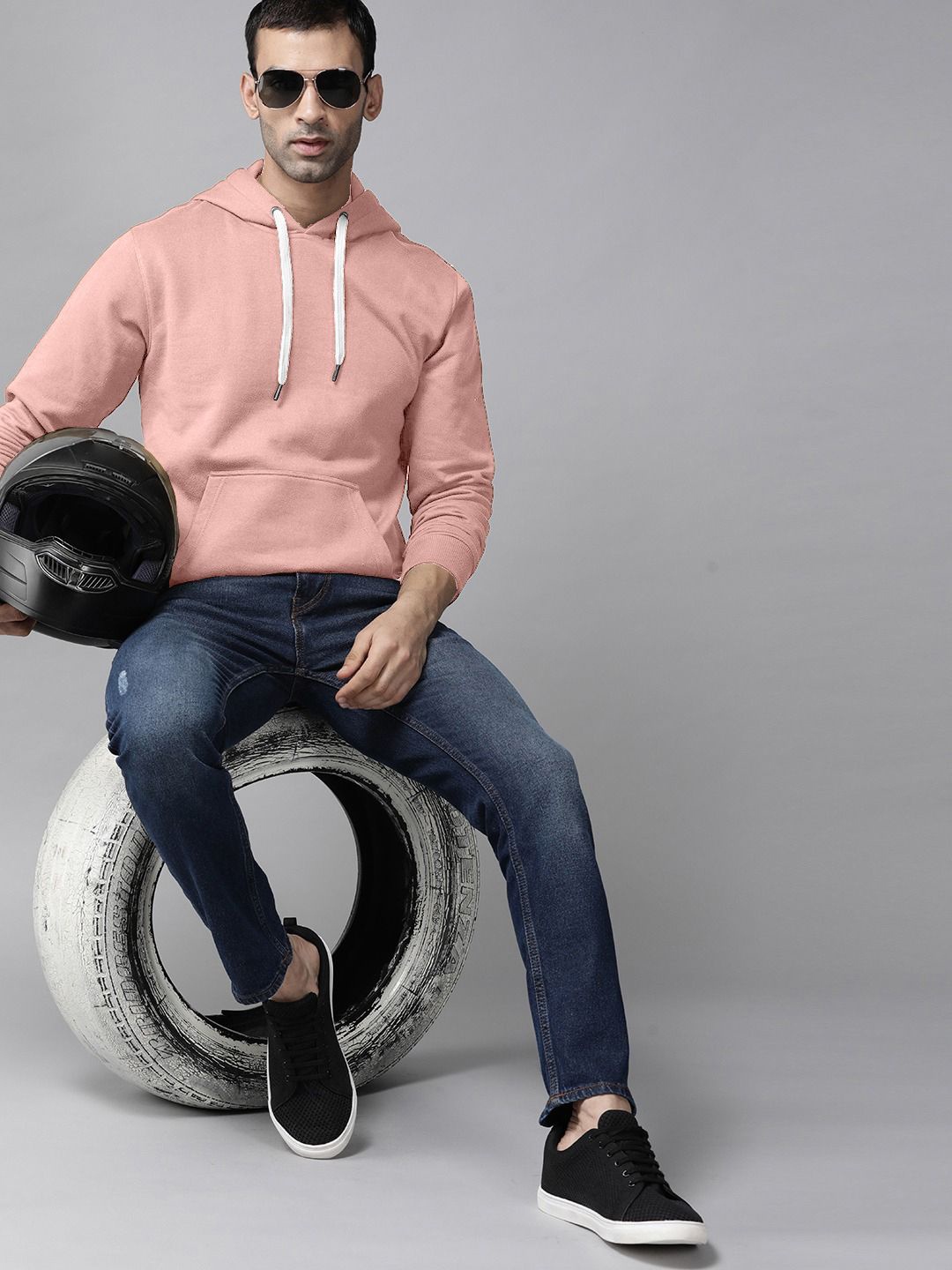 

ELLITI Men Hooded Sweatshirt, Peach
