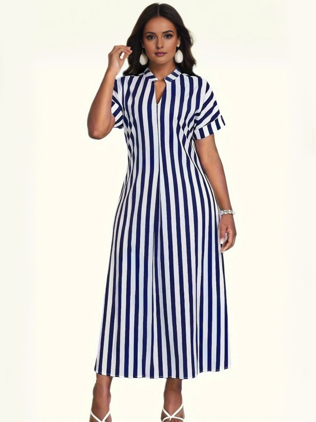 

StyleCast Striped A-Line Midi Dress, Blue