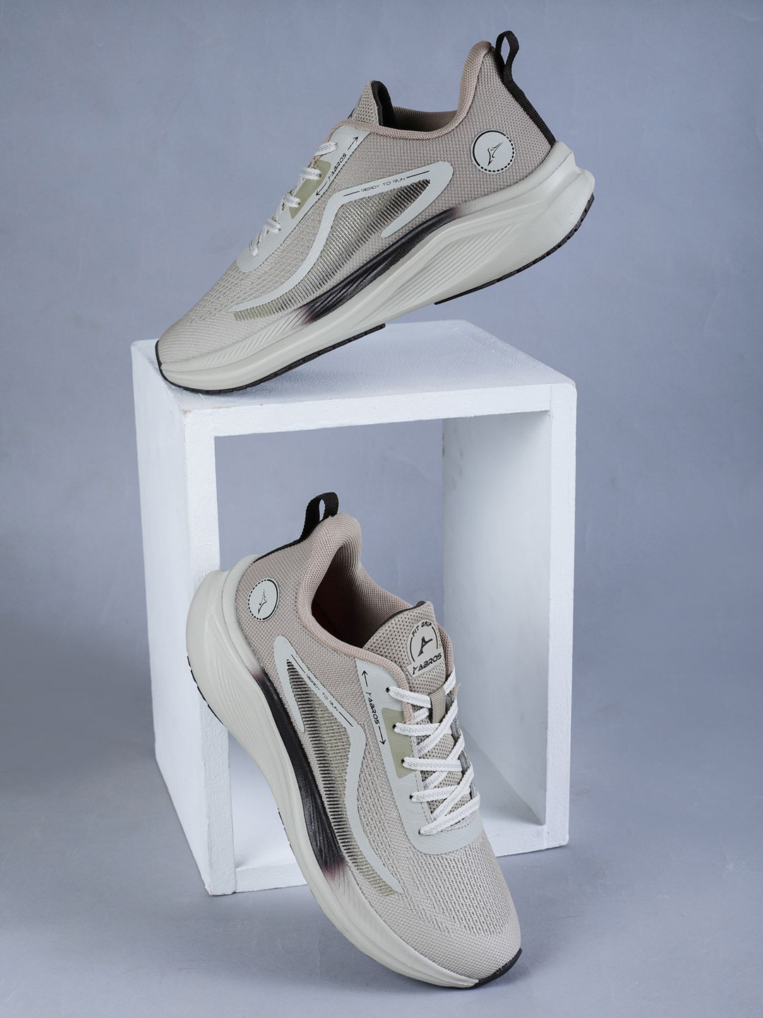 

ABROS Men King Mesh Running Shoes, Beige