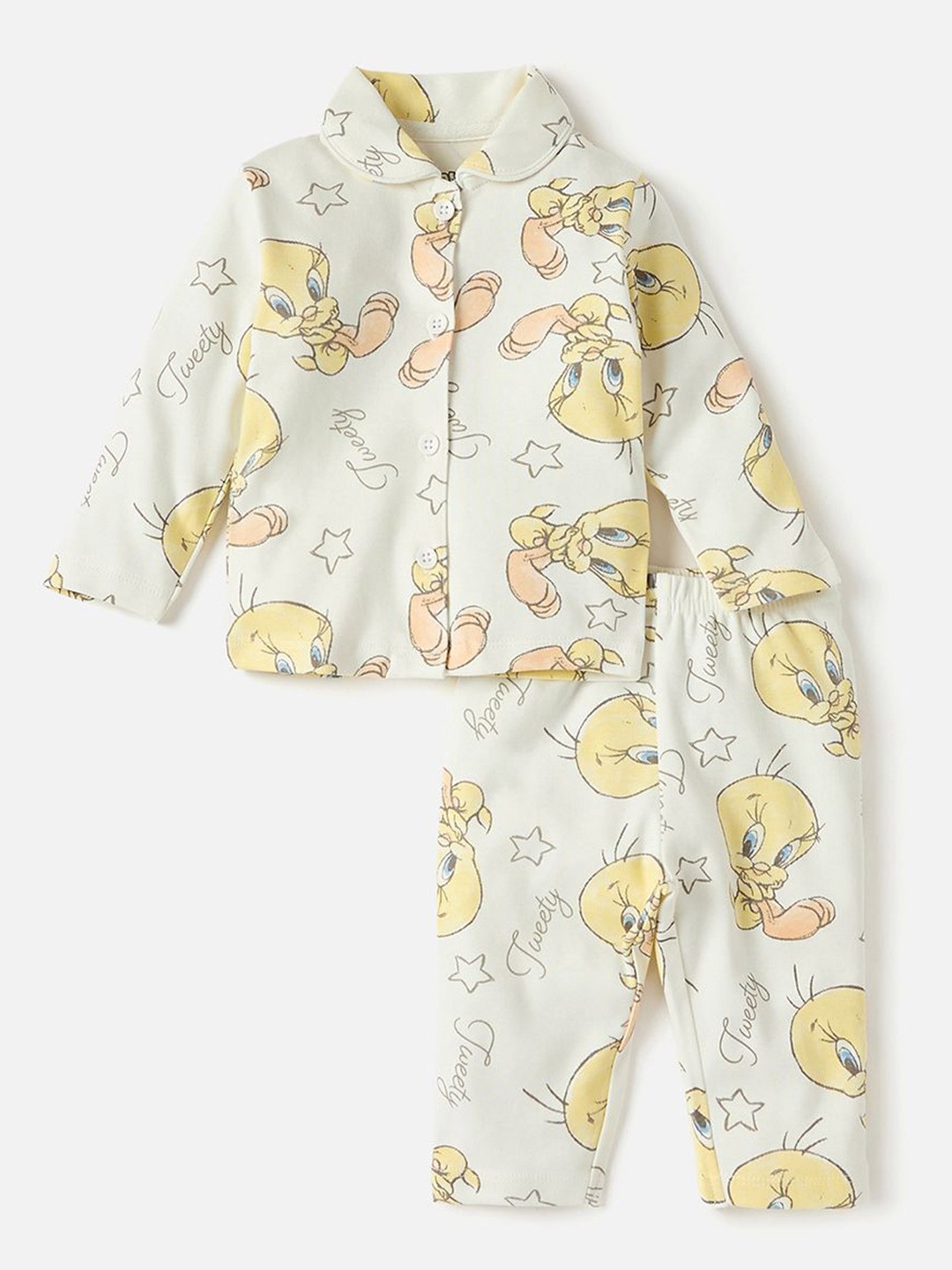 

Juniors by Babyshop Girls Printed Pure Cotton Shirt With Pyjamas, Green