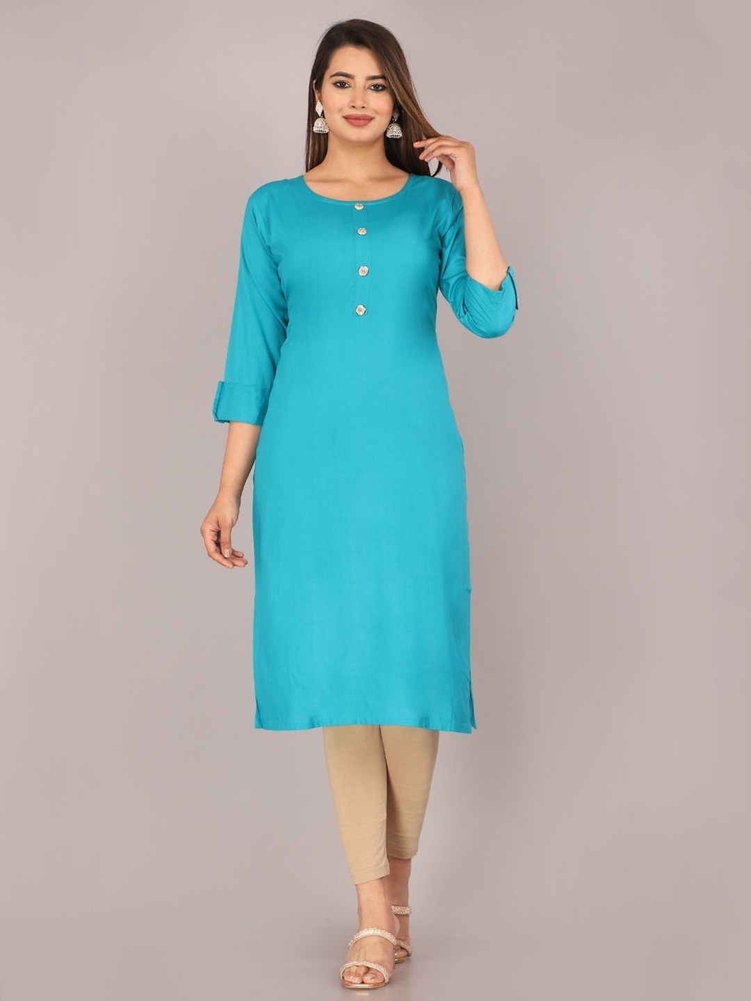 

Mahiras Comfort Maternity Straight Kurta, Blue