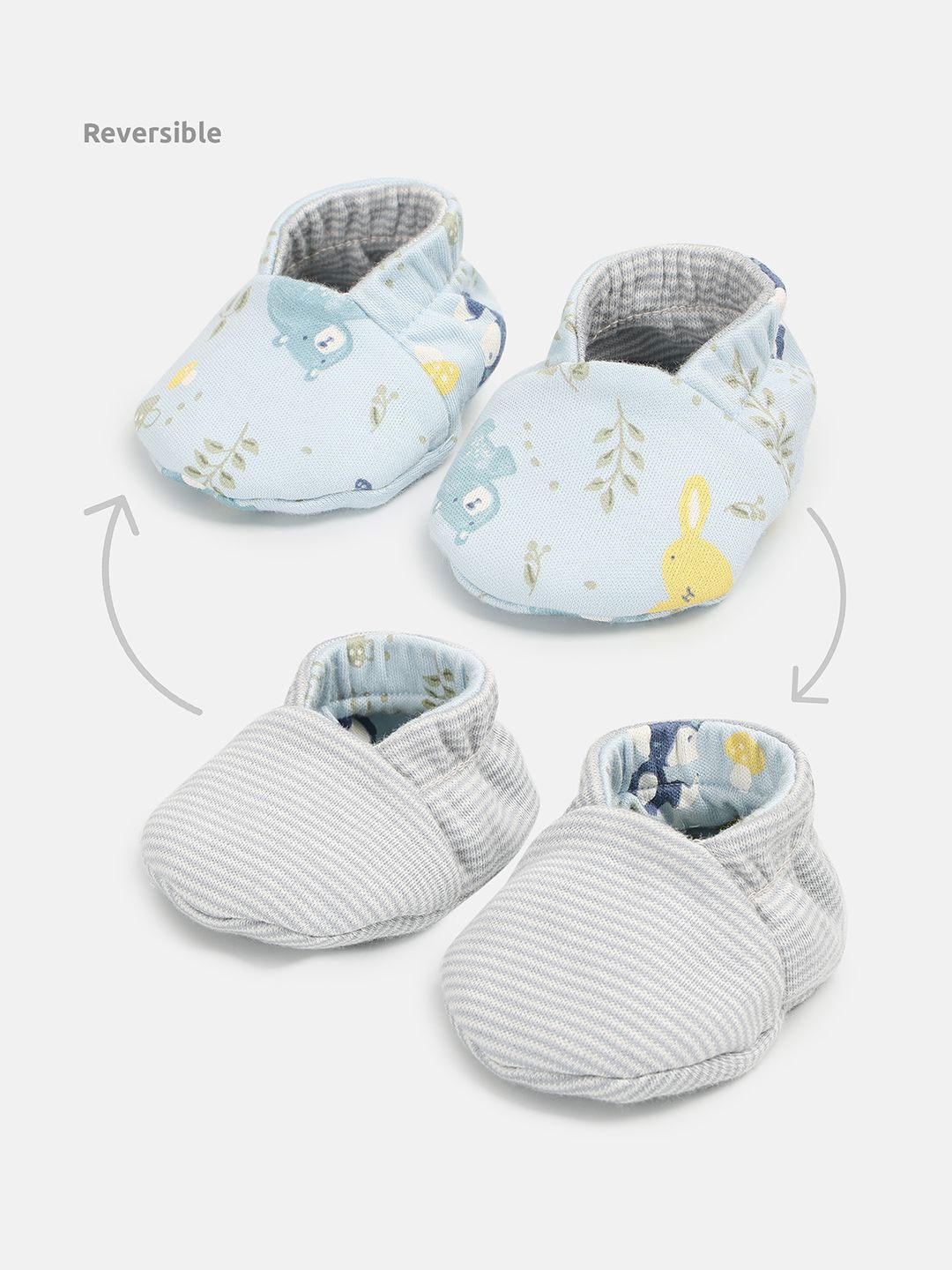 

MINI KLUB Boys Cotton Booties, Grey