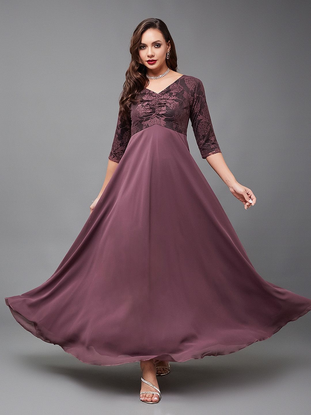 

Miss Chase Georgette Maxi Dress, Mauve
