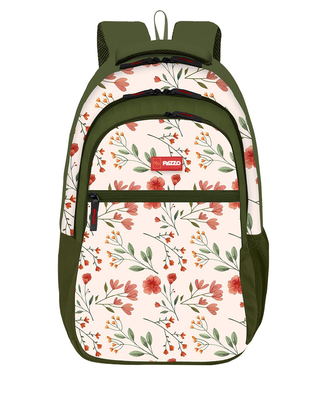 

PAZZO Floral Printed Ergonomic Backpack, Olive