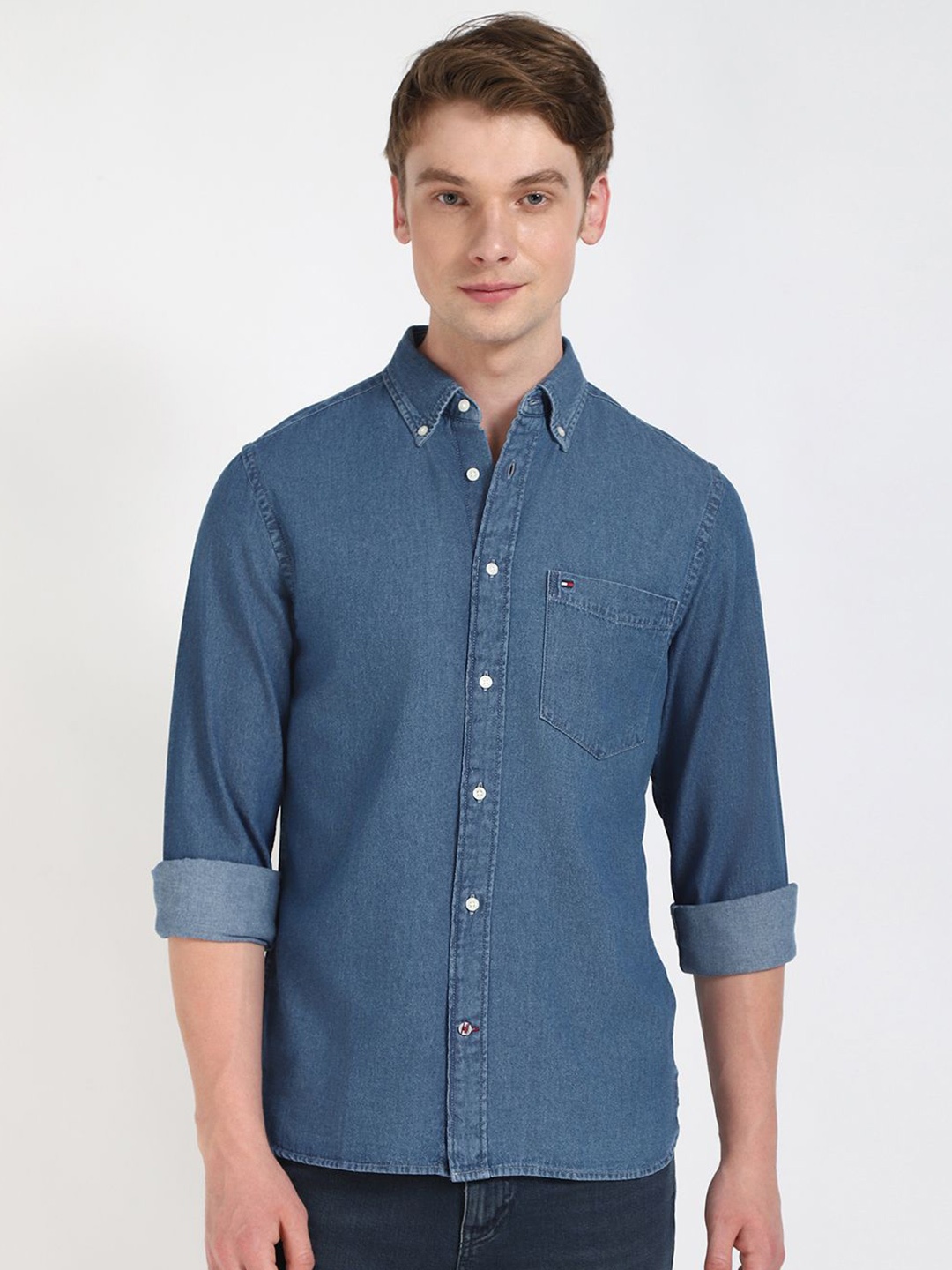 

Tommy Hilfiger Men Opaque Casual Shirt, Blue