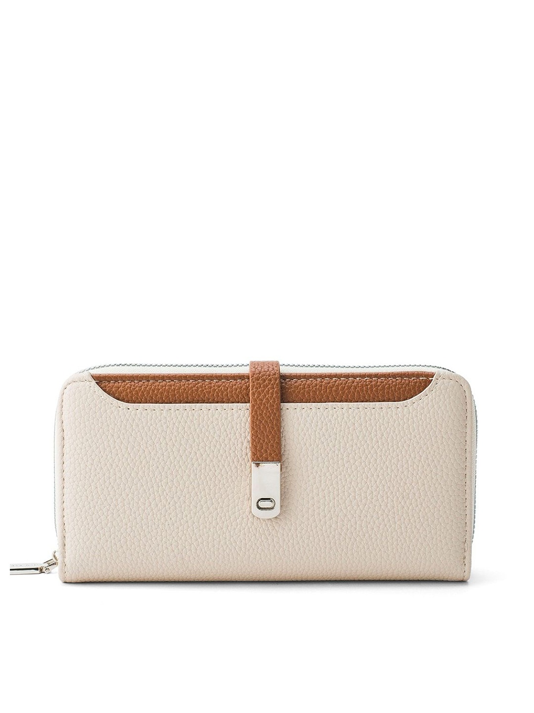 

Lino Perros Women Colourblocked Card Holder, Off white