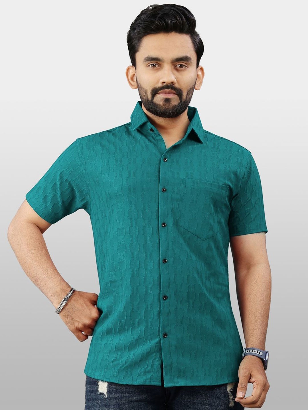 

VeBNoR Men Standard Opaque Casual Shirt, Blue