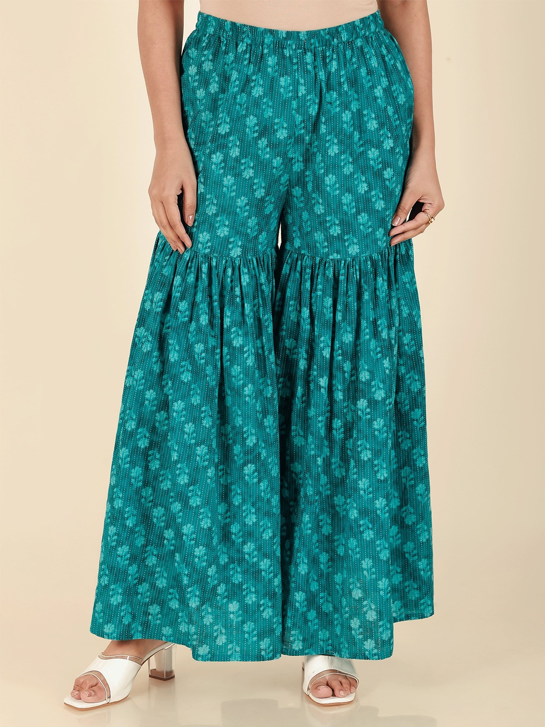 

Aramya Women Floral Printed Ethnic Palazzos, Green