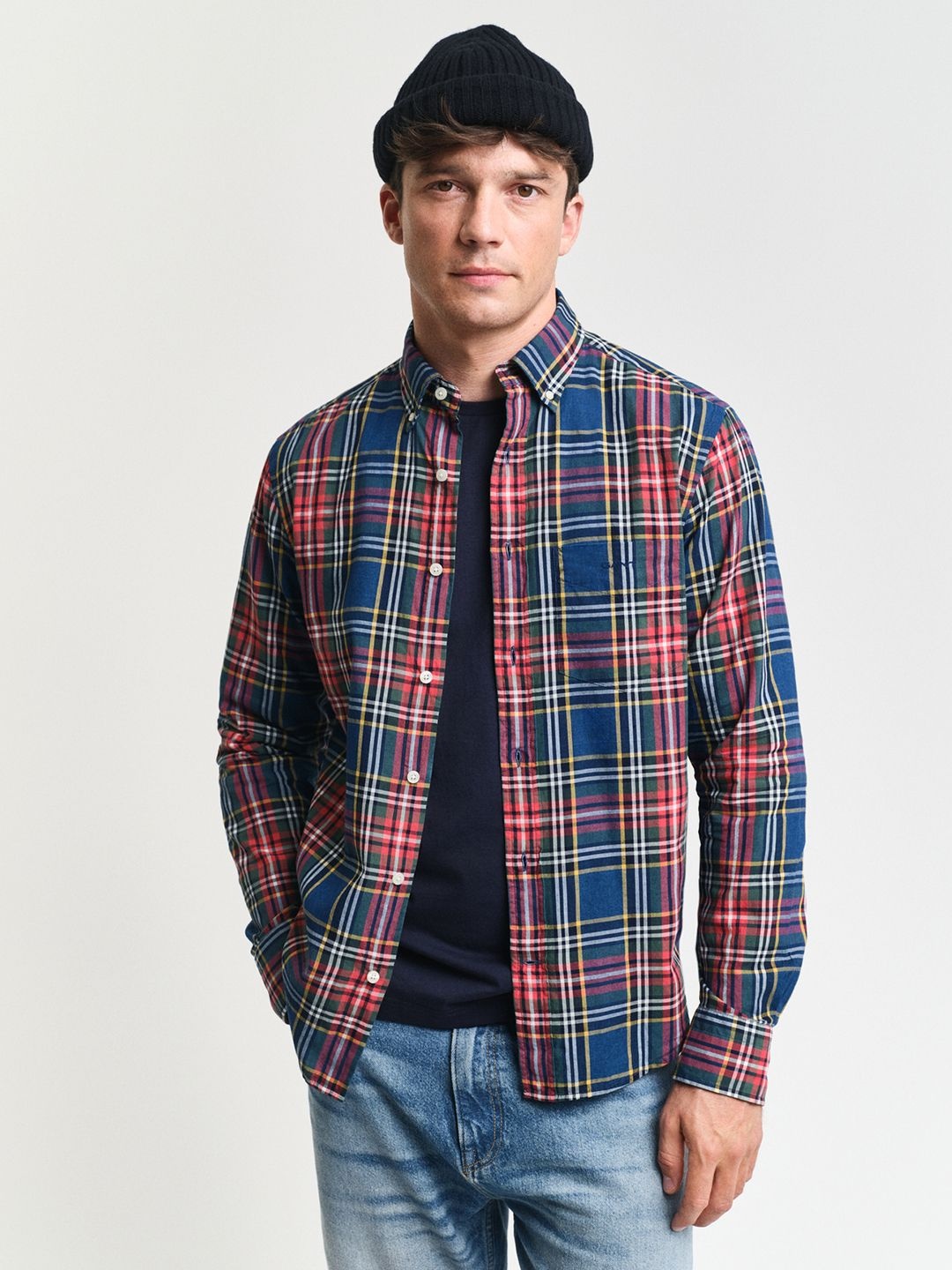 

GANT Men Indigo Check Casual Shirt, Blue