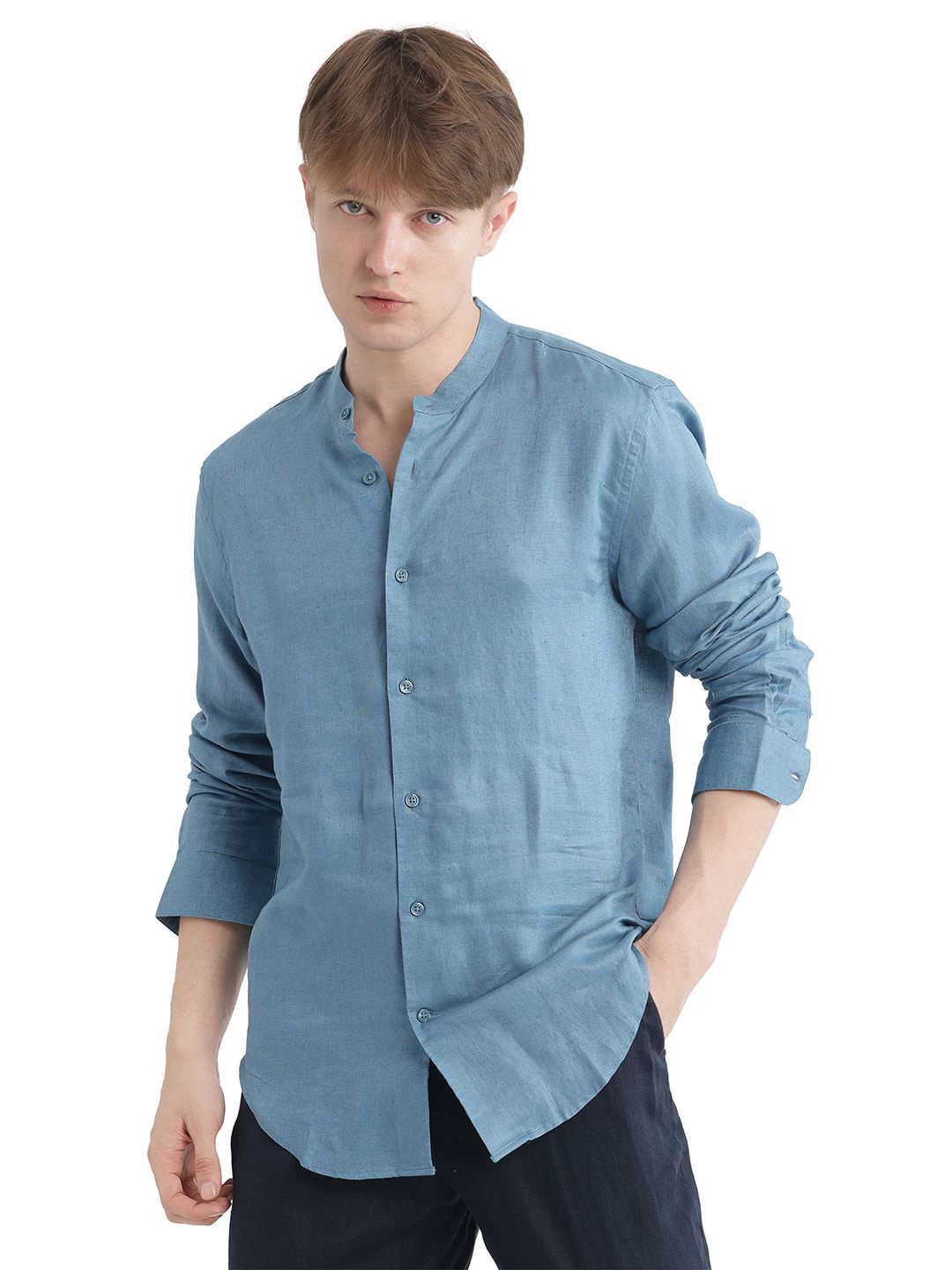 

RARE RABBIT Men Comfort Opaque Casual Shirt, Blue